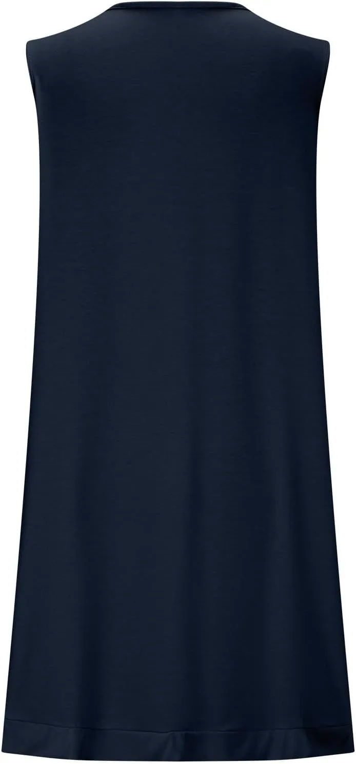 Summer Dresses for Women 2025 Sleeveless Spring Sexy V-Neck Tank Dresses Causal Loose Beach Hawaiian Mini Sundress