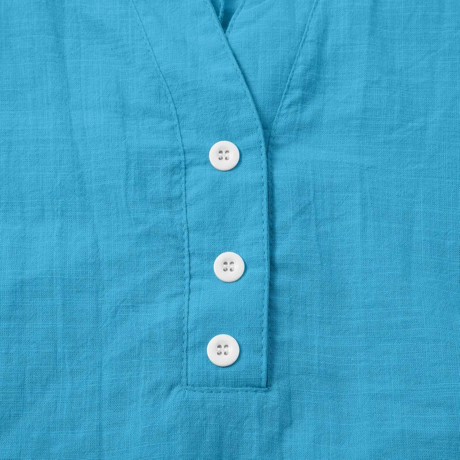 Summer Tops for Women 2025 Trendy Vacation 3/4 Sleeve Henley Shirts Cotton Linen Button V Neck T Shirt Casual Tees