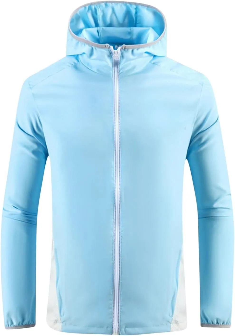 Sun Protection Jackets for Men Lightweight Breathable Waterproof Hooded Jackets Zip Up Active Raincoat