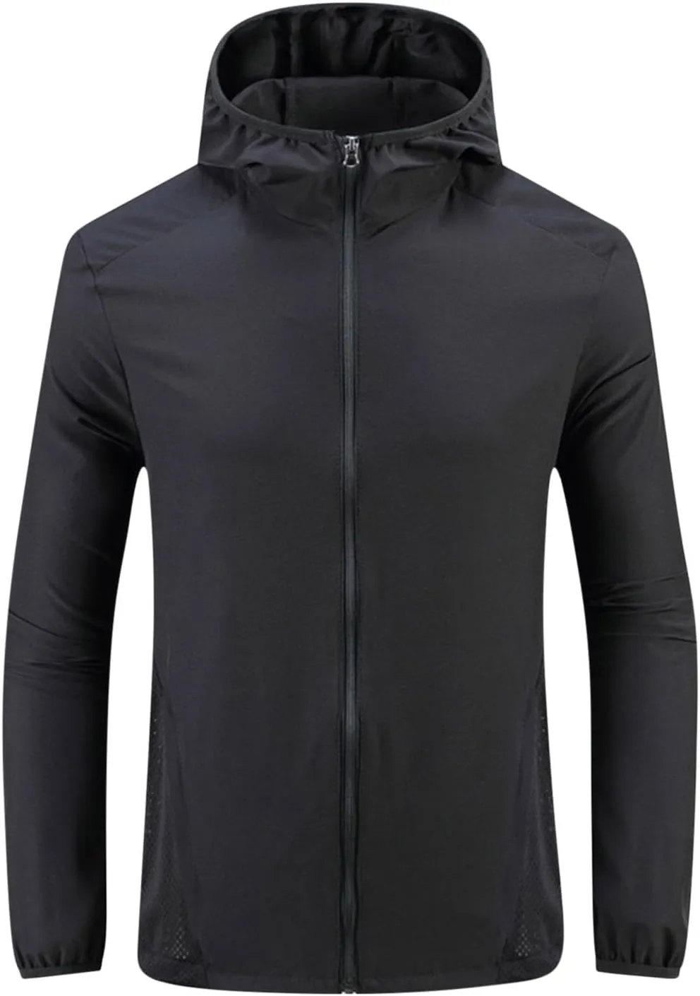Sun Protection Jackets for Men Lightweight Breathable Waterproof Hooded Jackets Zip Up Active Raincoat