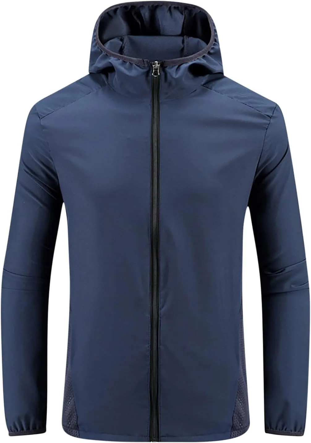 Sun Protection Jackets for Men Lightweight Breathable Waterproof Hooded Jackets Zip Up Active Raincoat