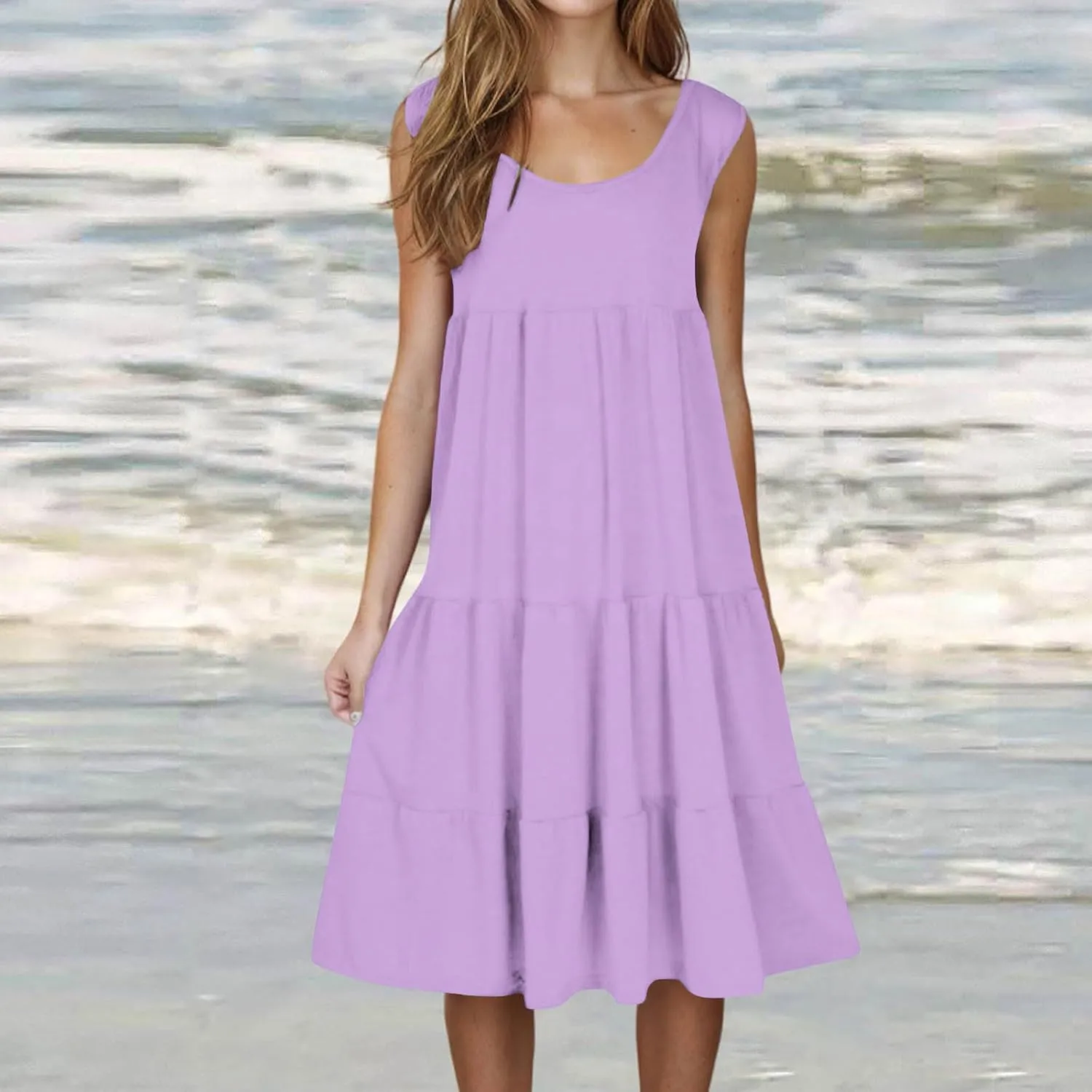 Sundresses for Women Casual Beach Vacation Sleeveless Resort Wear Tropical Summer Tank Dress Cocktail Dresses