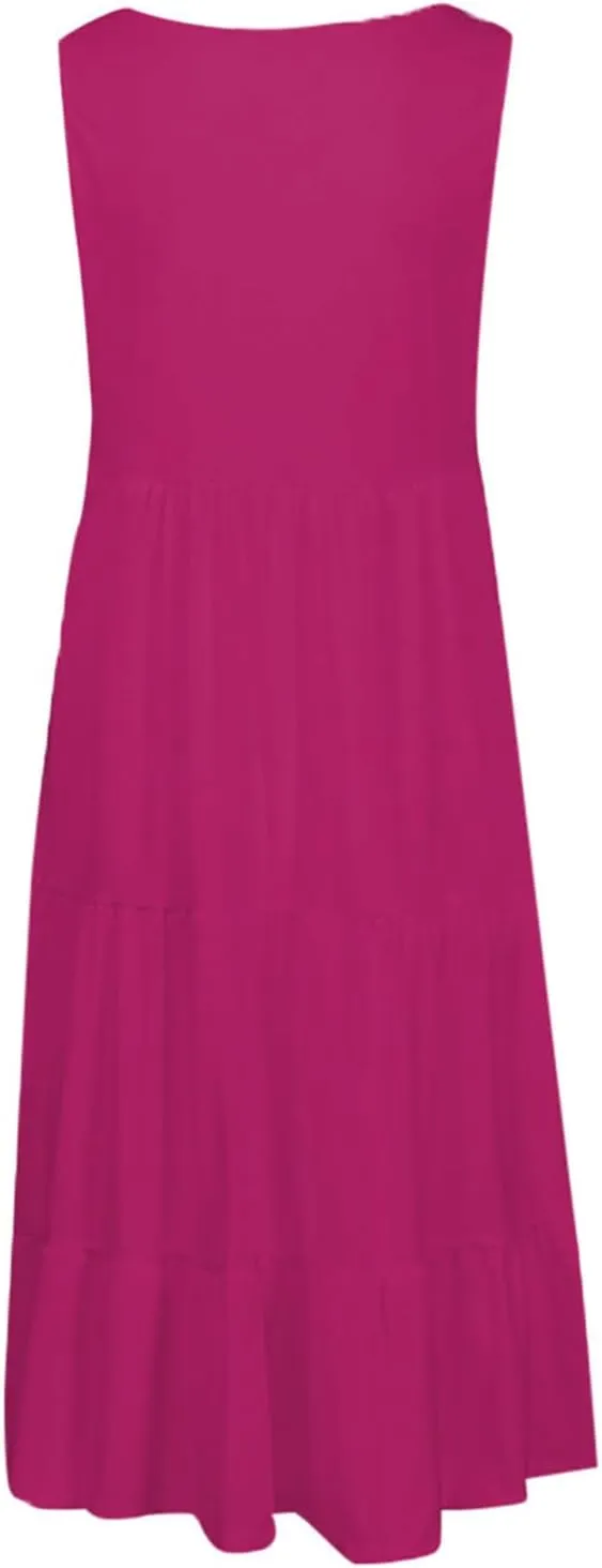 Sundresses for Women Casual Beach Vacation Sleeveless Resort Wear Tropical Summer Tank Dress Cocktail Dresses