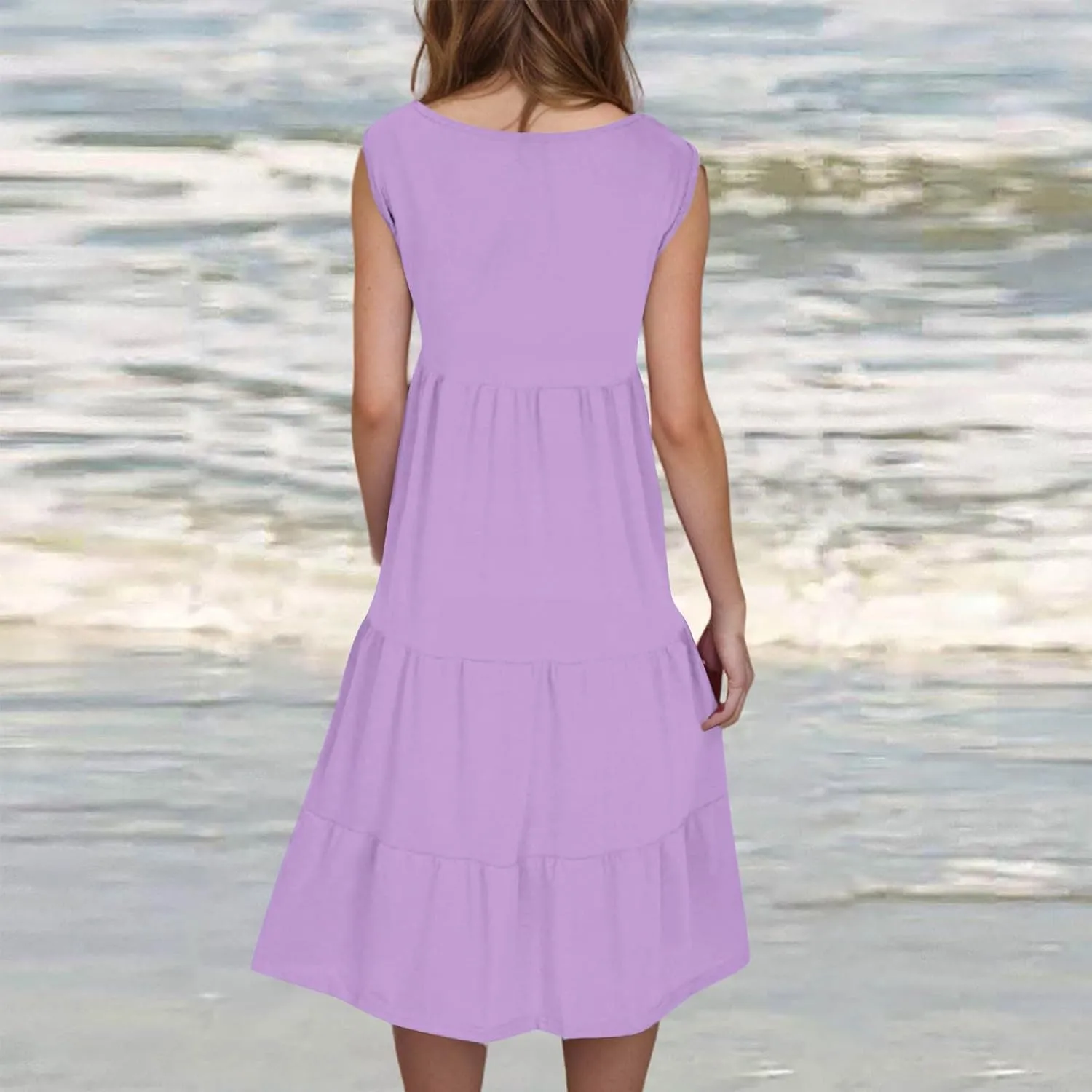 Sundresses for Women Casual Beach Vacation Sleeveless Resort Wear Tropical Summer Tank Dress Cocktail Dresses