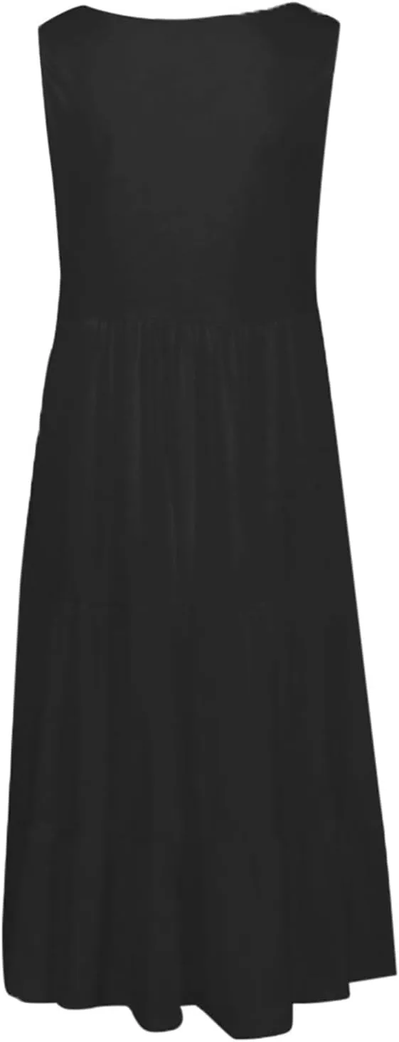 Sundresses for Women Casual Beach Vacation Sleeveless Resort Wear Tropical Summer Tank Dress Cocktail Dresses