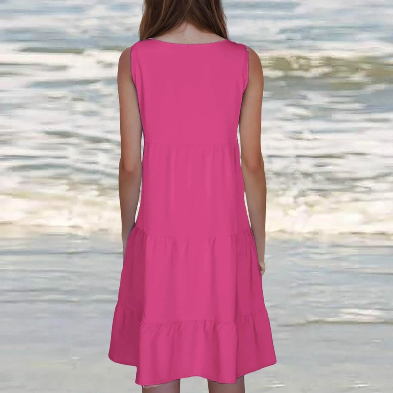 Sundresses for Women Casual Beach Vacation Sleeveless Resort Wear Tropical Summer Tank Dress Cocktail Dresses