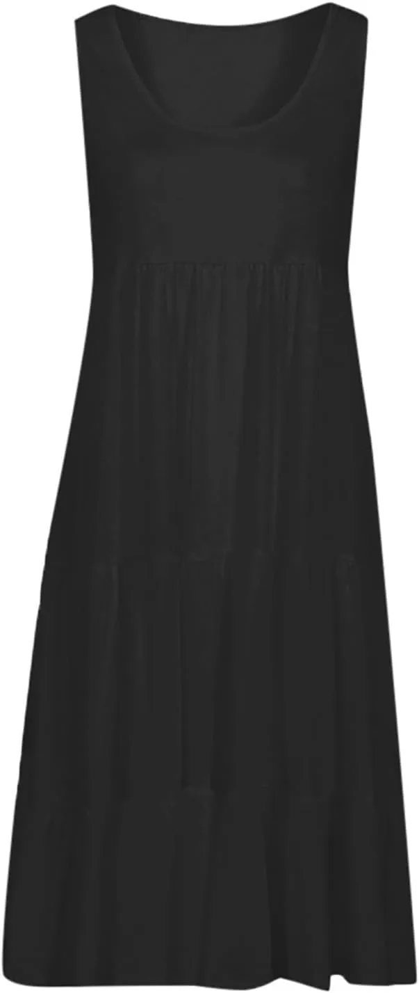 Sundresses for Women Casual Beach Vacation Sleeveless Resort Wear Tropical Summer Tank Dress Cocktail Dresses