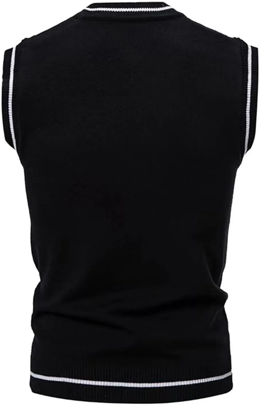 Sweater Vest for Men V Neck Sleeveless Knitted Pullover Casual Slim Fit All Match Sweater Tops Trendy Knitwear