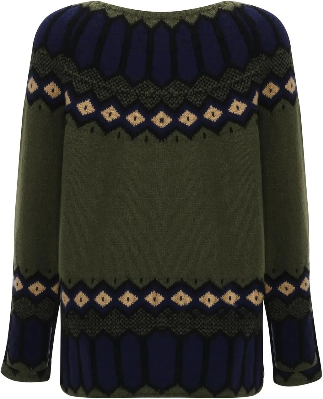 Sweaters for Women Fair Isle Knitted Sweaters Holiday Pullover Sweaters Crewneck Long Sleeve Striped Knitted Tops