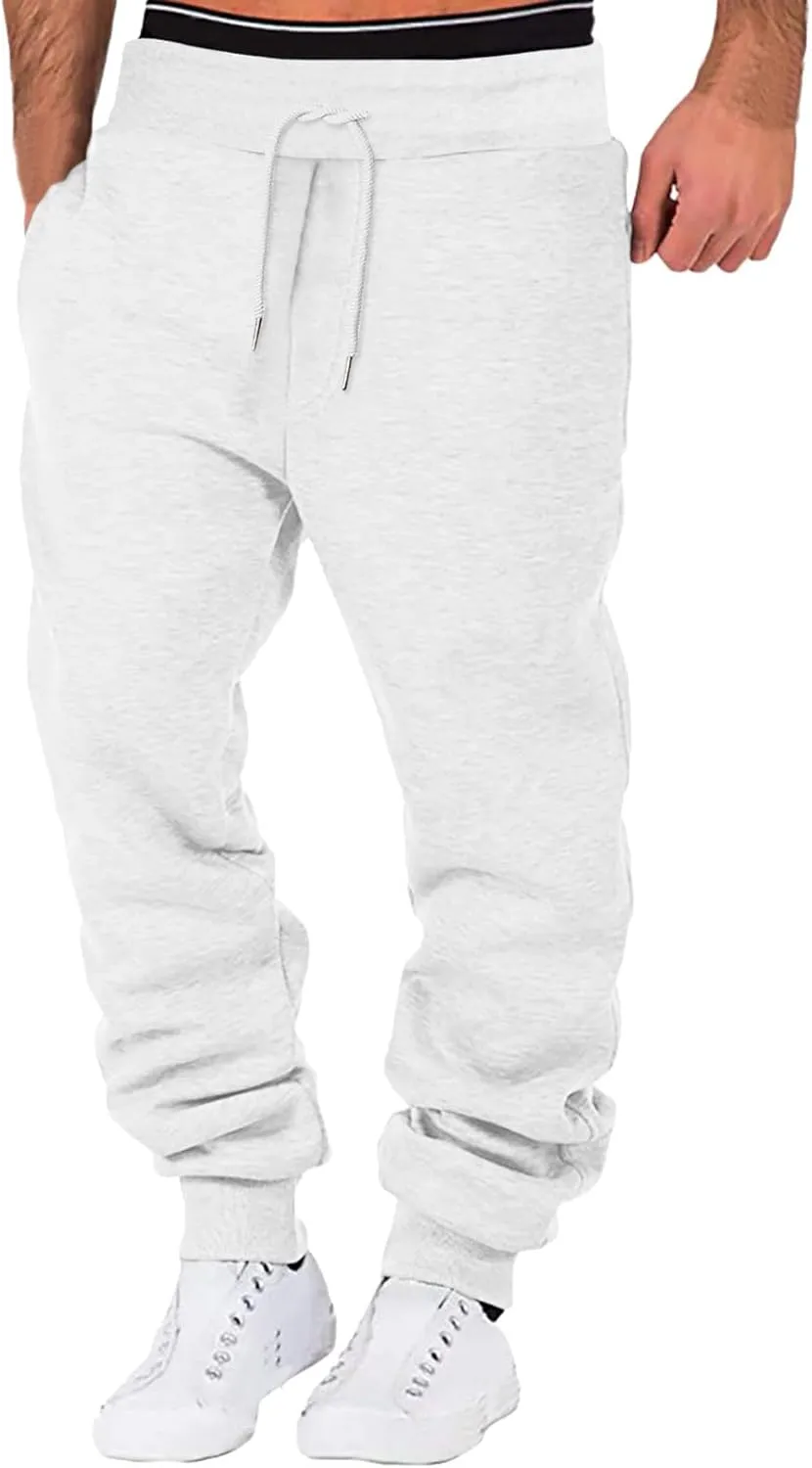 Sweatpants for Men Waist Solid Color Pocket Trousers Loose Sports Trousers Sweat Pants Workout Pants Cargo