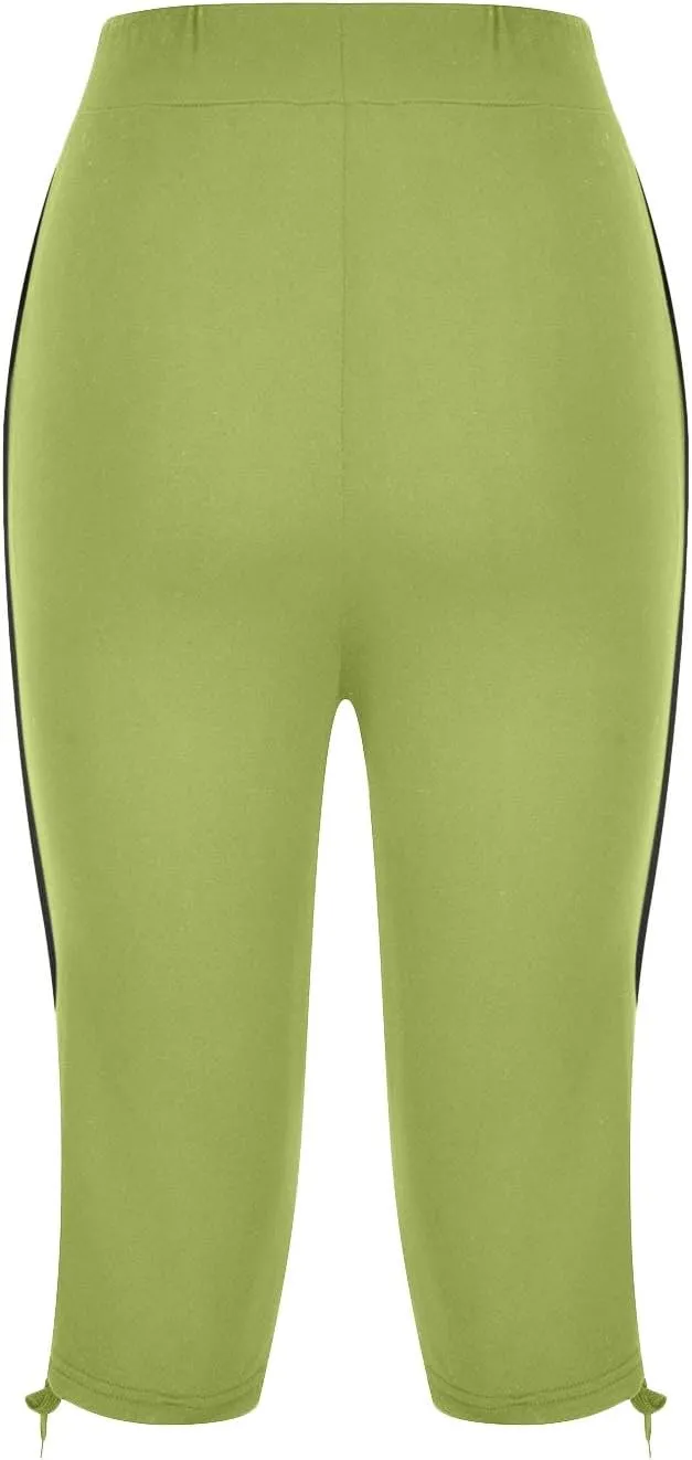TANGNADE Women's Capri Joggers Athletic Casual Soft Sweatpants with Pockets Elastic Waist Drawstring Travel Bottoms Summer