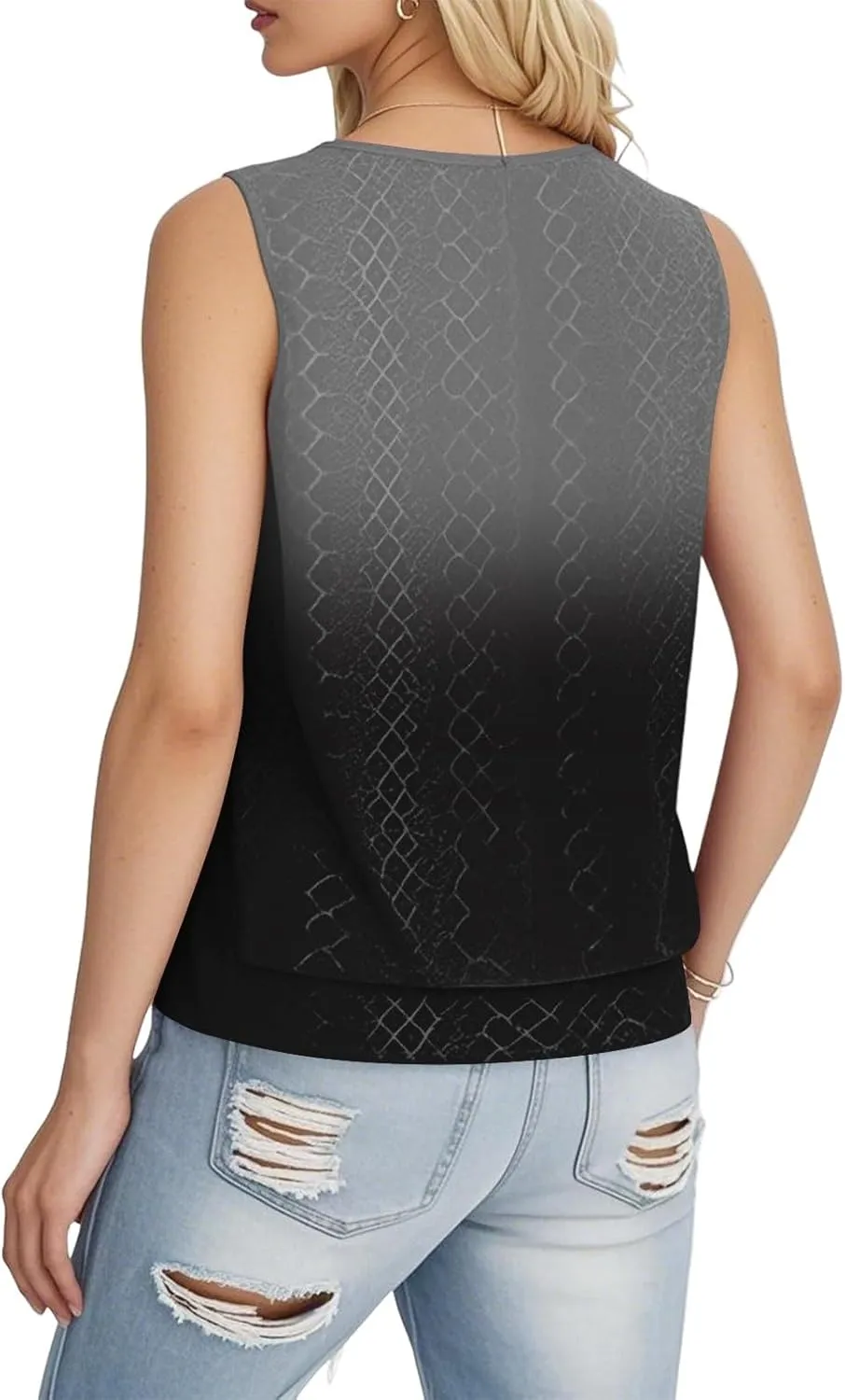 Tank Top for Women 2025 Summer Pleated Sleeveless Crewneck T Shirts Dressy Casual Beach Clothes Trendy Outfits