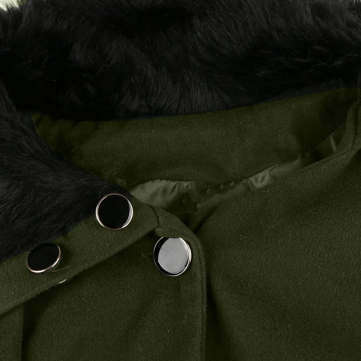 tuduoms Trench Coats for Women Faux Fur Lapel Pea Coat Double Breasted Wool Warm Fall Winter Jacket Mid-Long Dress Overcoat