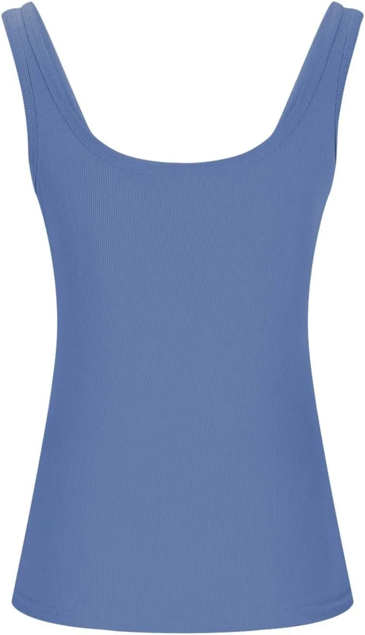 U Neck Ribbed Tank Top for Women, Teen Girls Slim Knit Going Out Tops Outfits Sleeveless Basic Summer Shirts