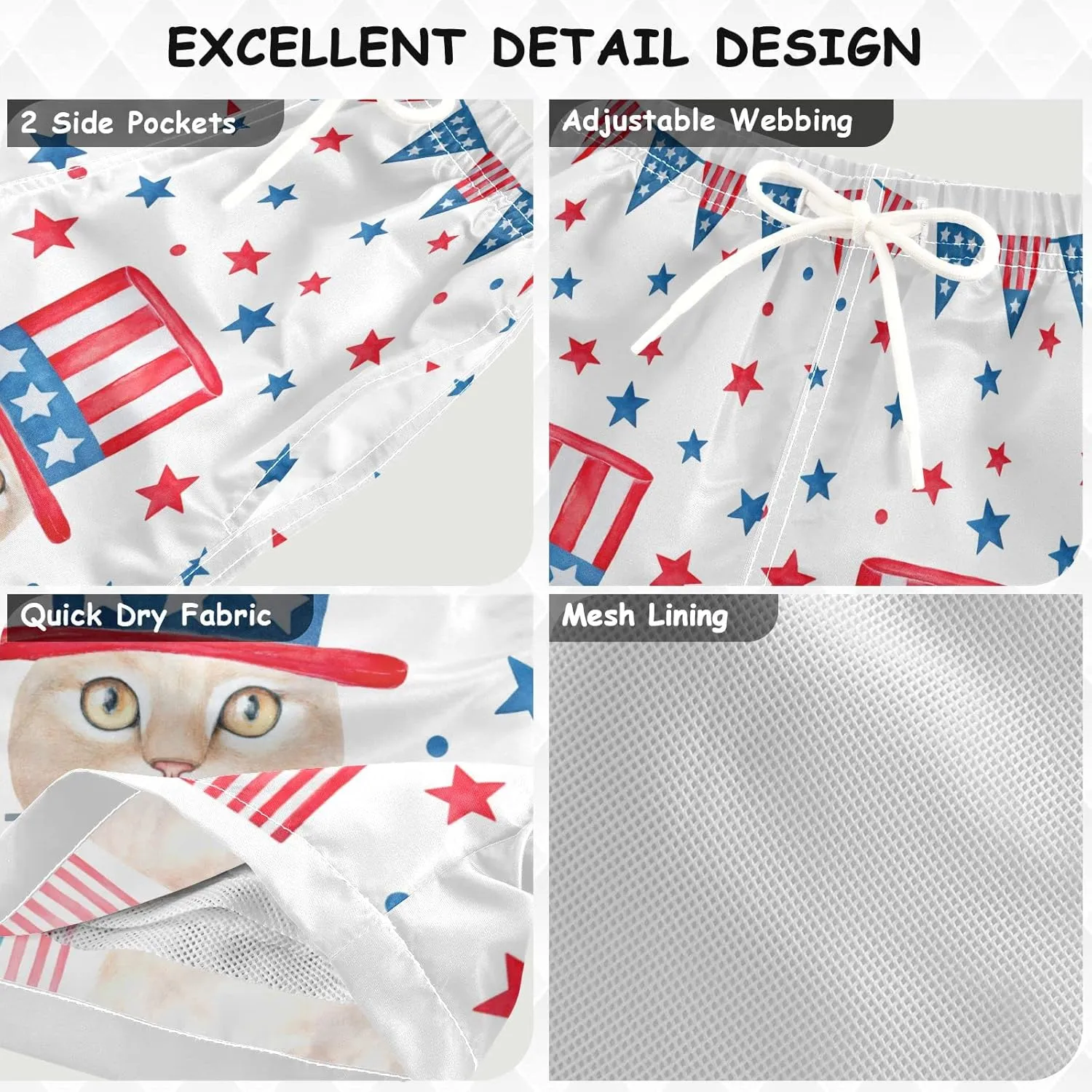 visesunny Boys Casual Board Shorts Funny Floral Boys' Swim Trunks Toddler Beach Shorts Little Kids Bathing Suit