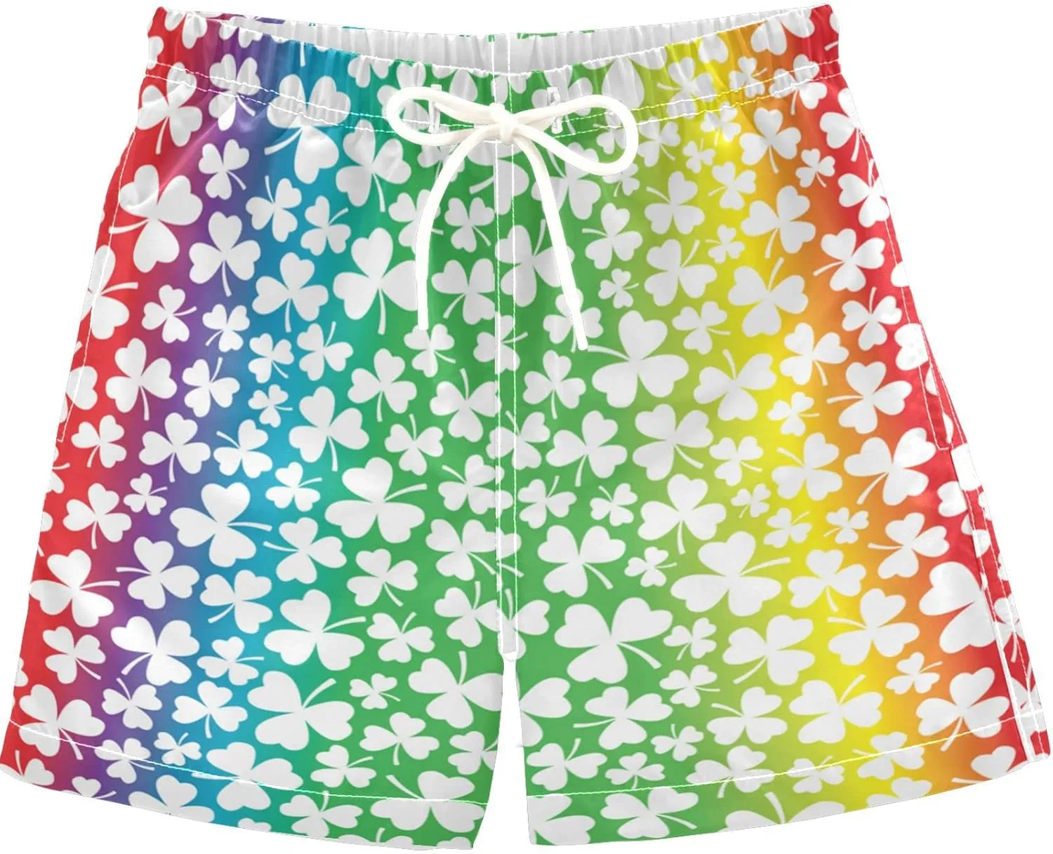 visesunny Boys Casual Board Shorts Funny Floral Boys' Swim Trunks Toddler Beach Shorts Little Kids Bathing Suit
