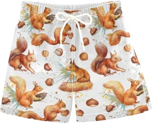 visesunny Boys Casual Board Shorts Funny Floral Boys' Swim Trunks Toddler Beach Shorts Little Kids Bathing Suit