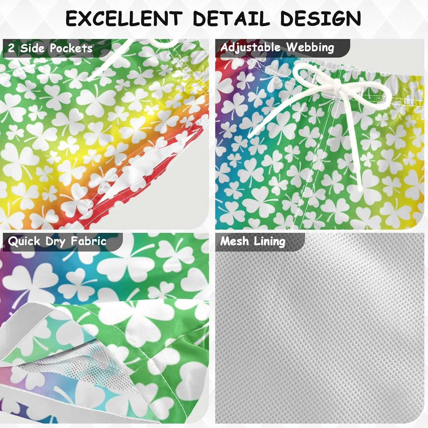 visesunny Boys Casual Board Shorts Funny Floral Boys' Swim Trunks Toddler Beach Shorts Little Kids Bathing Suit