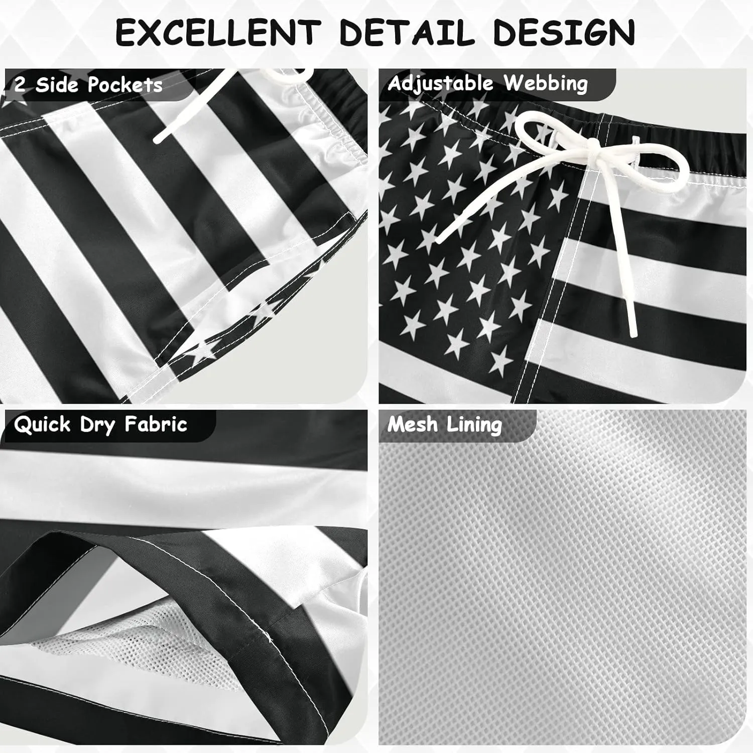 visesunny Boys Casual Board Shorts Funny Floral Boys' Swim Trunks Toddler Beach Shorts Little Kids Bathing Suit