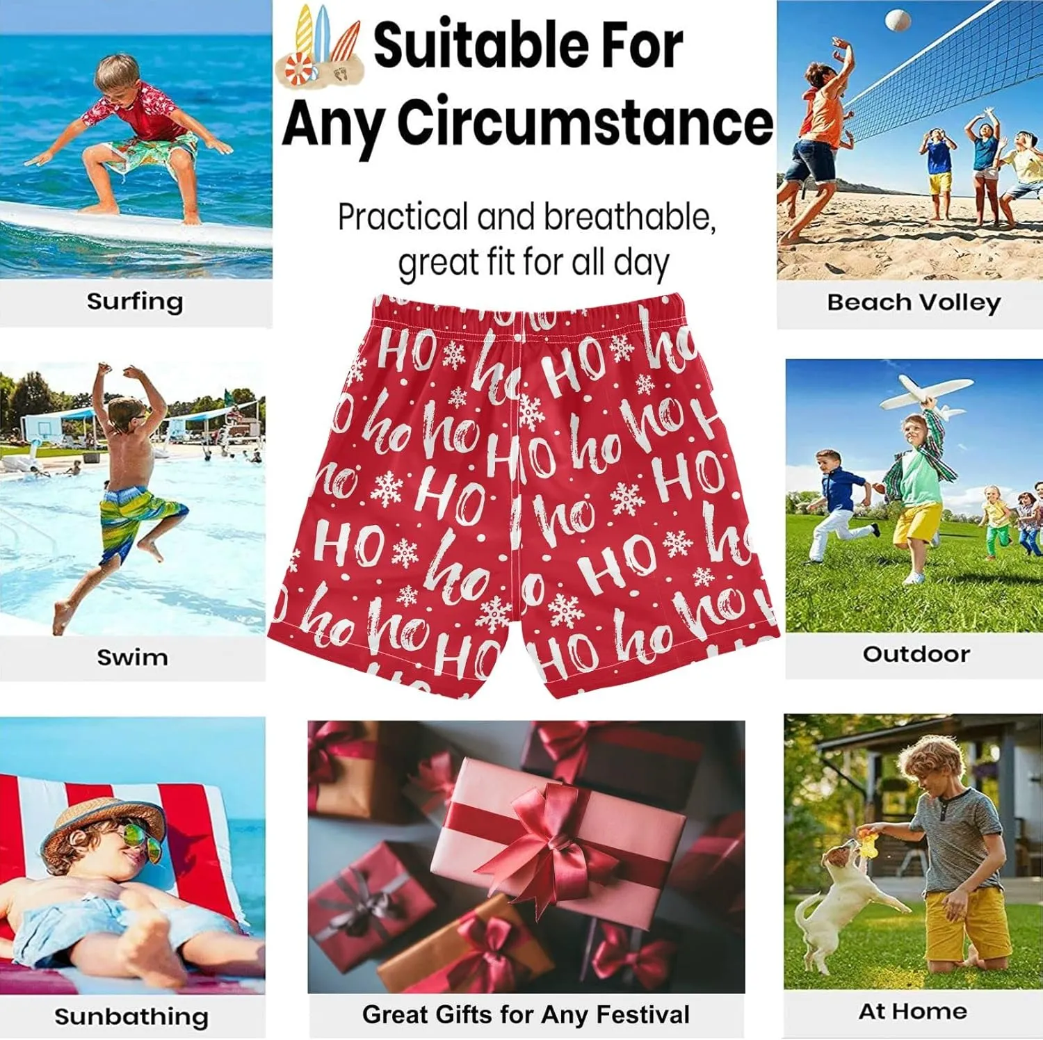 visesunny Boys Surfing Board Shorts Quick Dry Boys Swim Shorts Toddlers Swim Trunks Size from 2T to 14/16