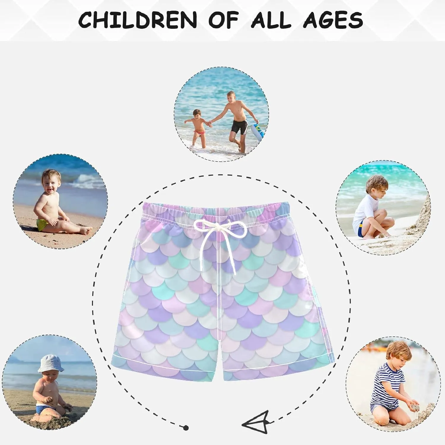 visesunny Boys Surfing Board Shorts Quick Dry Boys Swim Shorts Toddlers Swim Trunks Size from 2T to 14/16
