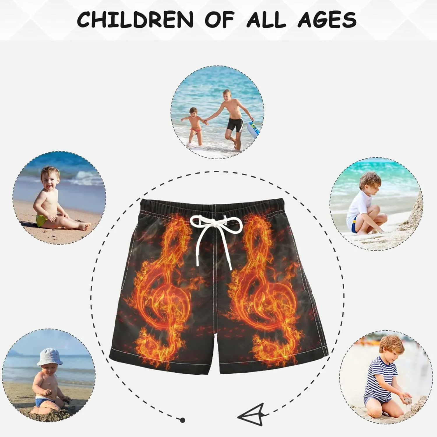 visesunny Boys Surfing Board Shorts Quick Dry Boys Swim Shorts Toddlers Swim Trunks Size from 2T to 14/16
