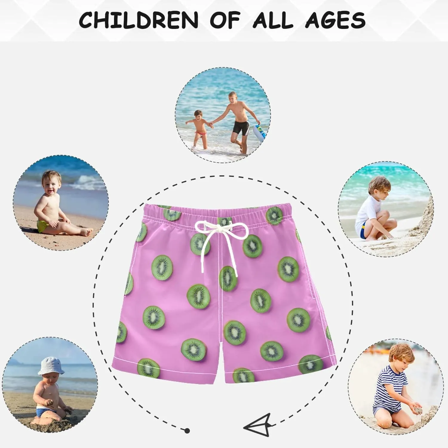 visesunny Boys Surfing Board Shorts Quick Dry Boys Swim Shorts Toddlers Swim Trunks Size from 2T to 14/16