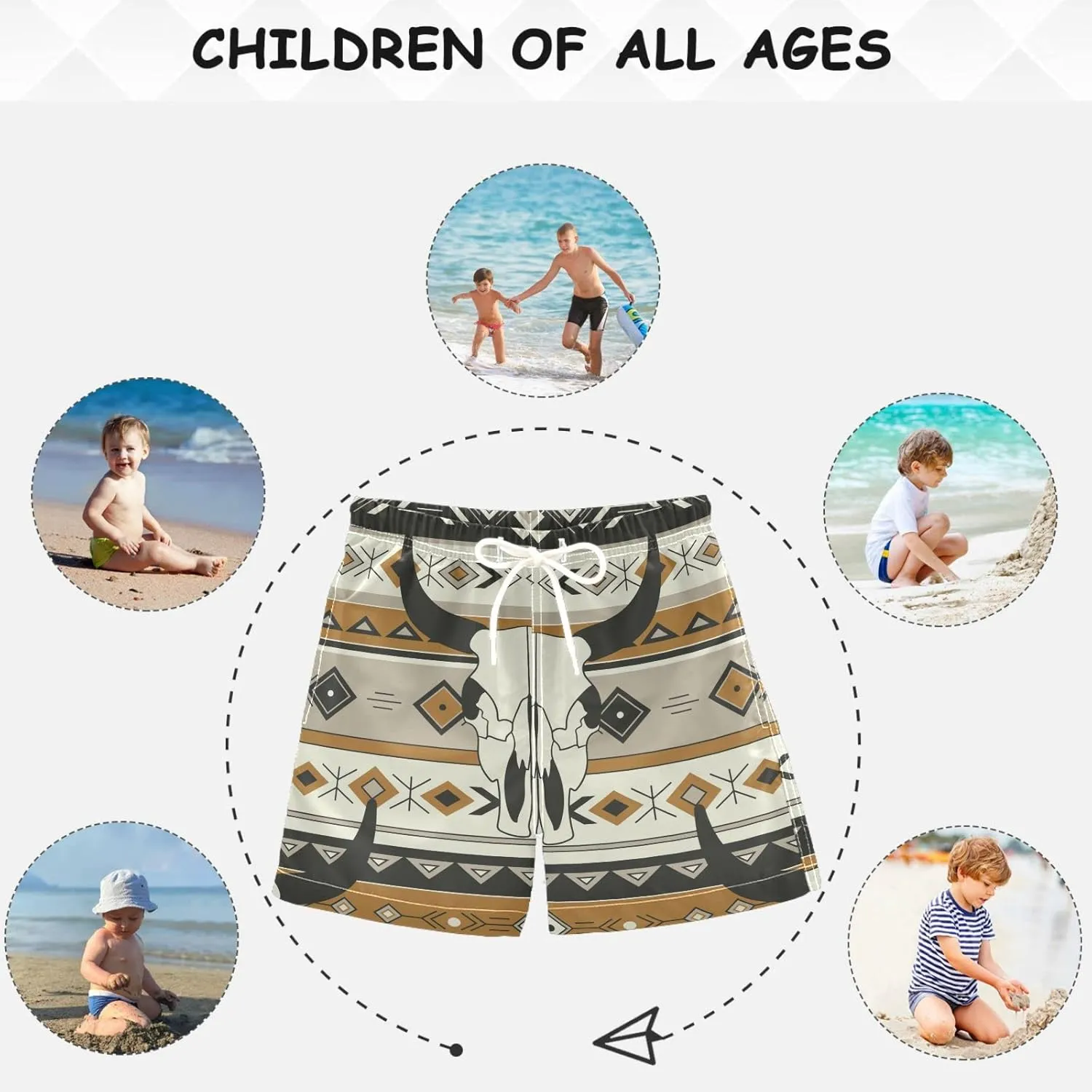 visesunny Boys Surfing Board Shorts Quick Dry Boys Swim Shorts Toddlers Swim Trunks Size from 2T to 14/16