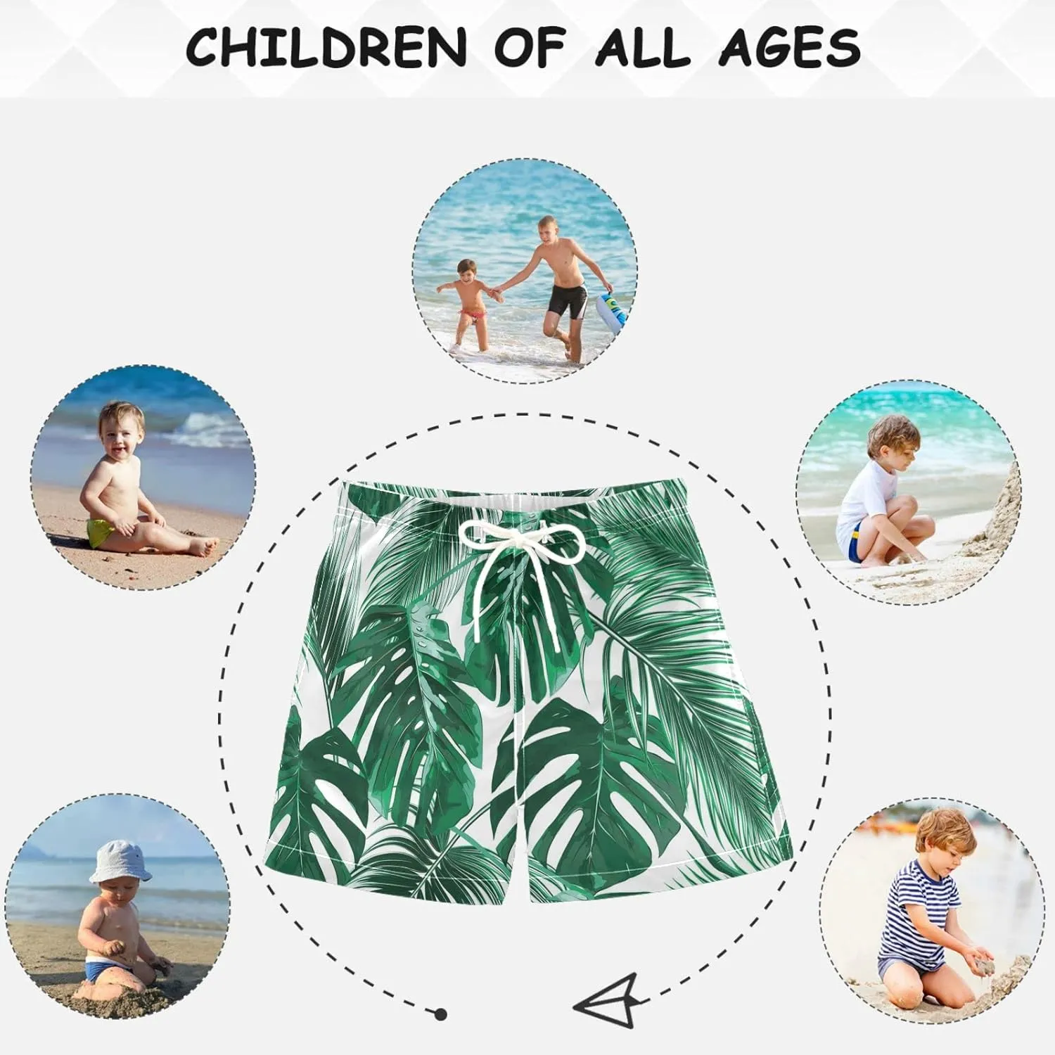visesunny Boys Surfing Board Shorts Quick Dry Boys Swim Shorts Toddlers Swim Trunks Size from 2T to 14/16