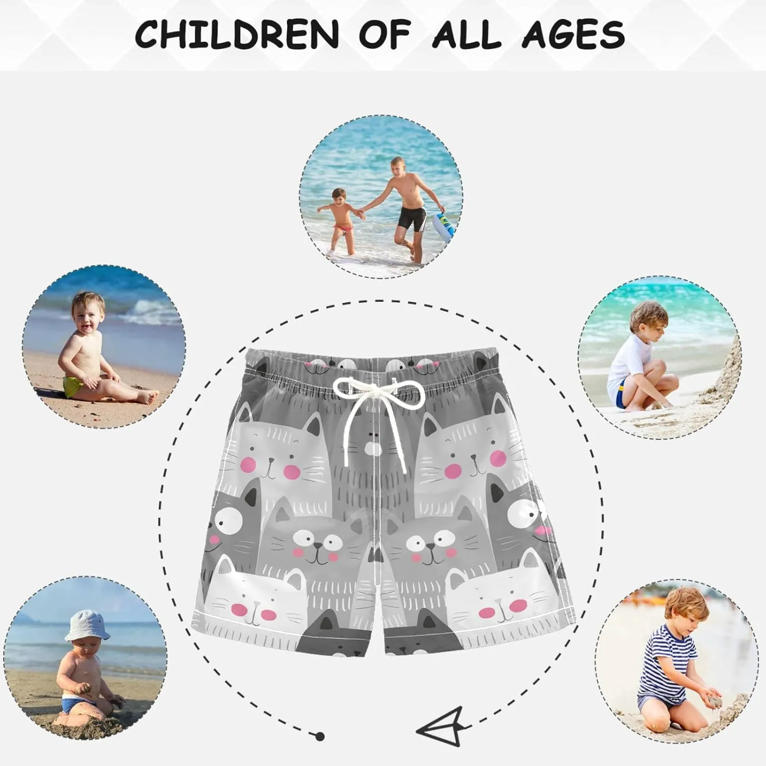 visesunny Boys Surfing Board Shorts Quick Dry Boys Swim Shorts Toddlers Swim Trunks Size from 2T to 14/16