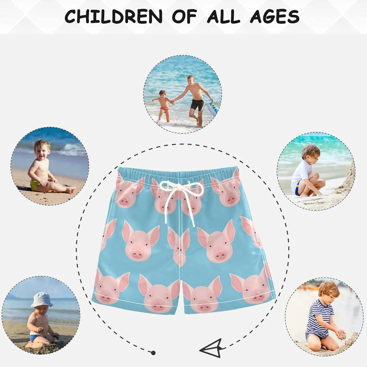 visesunny Boys Surfing Board Shorts Quick Dry Boys Swim Shorts Toddlers Swim Trunks Size from 2T to 14/16