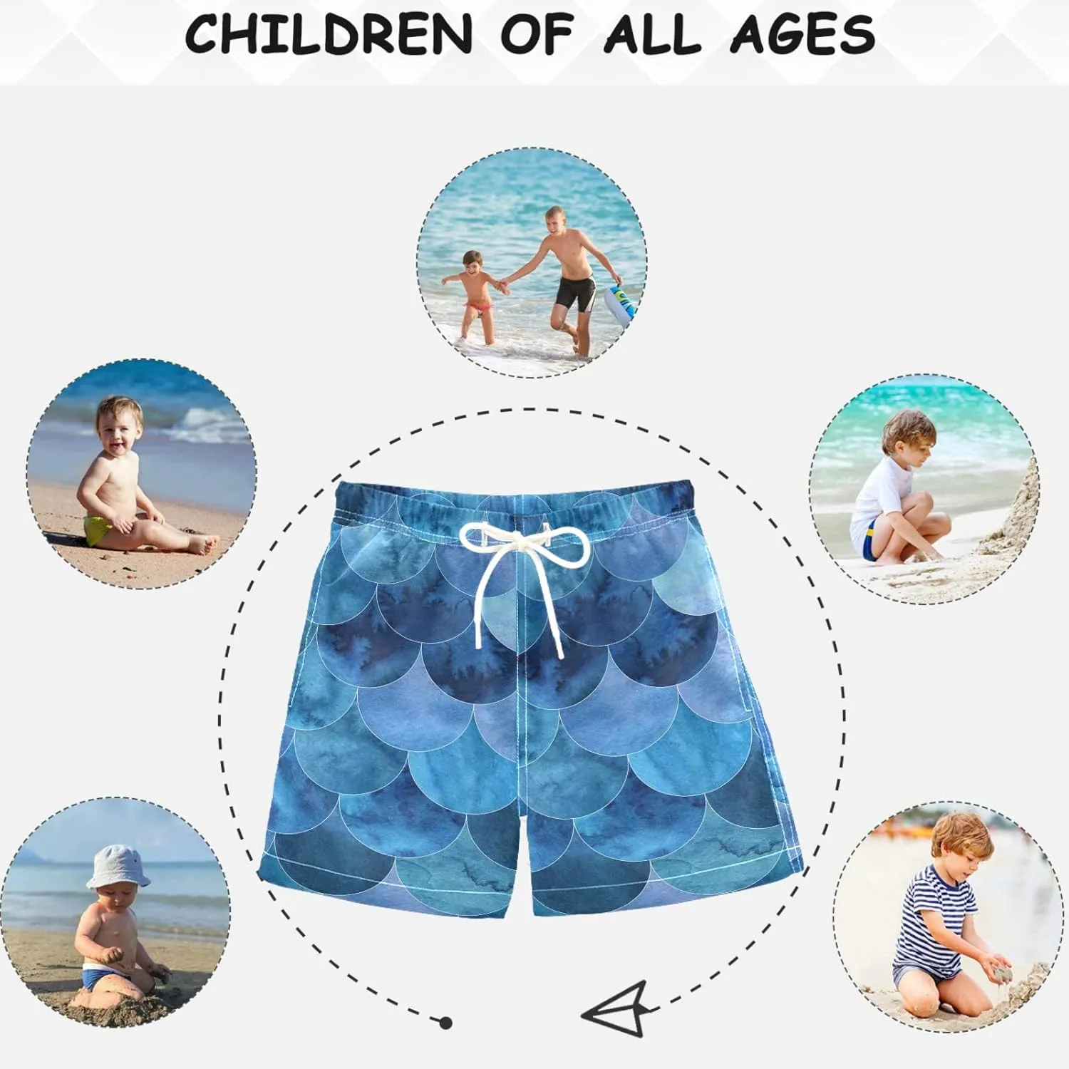 visesunny Boys Surfing Board Shorts Quick Dry Boys Swim Shorts Toddlers Swim Trunks Size from 2T to 14/16