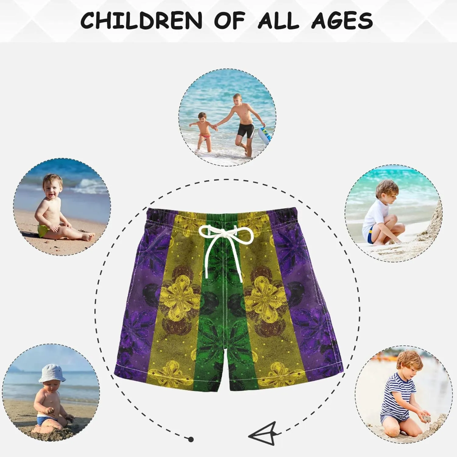 visesunny Boys Surfing Board Shorts Quick Dry Boys Swim Shorts Toddlers Swim Trunks Size from 2T to 14/16