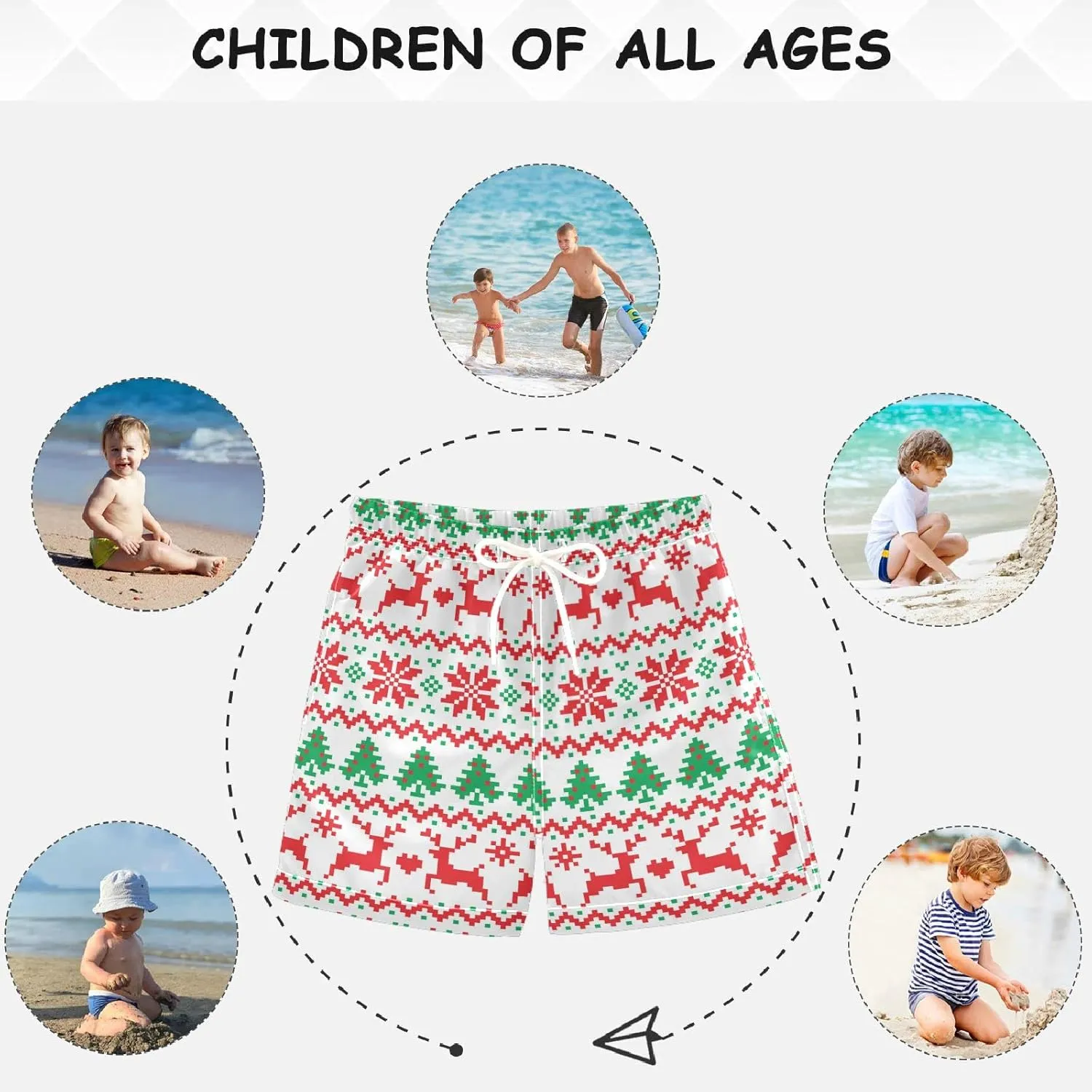 visesunny Boys Surfing Board Shorts Quick Dry Boys Swim Shorts Toddlers Swim Trunks Size from 2T to 14/16