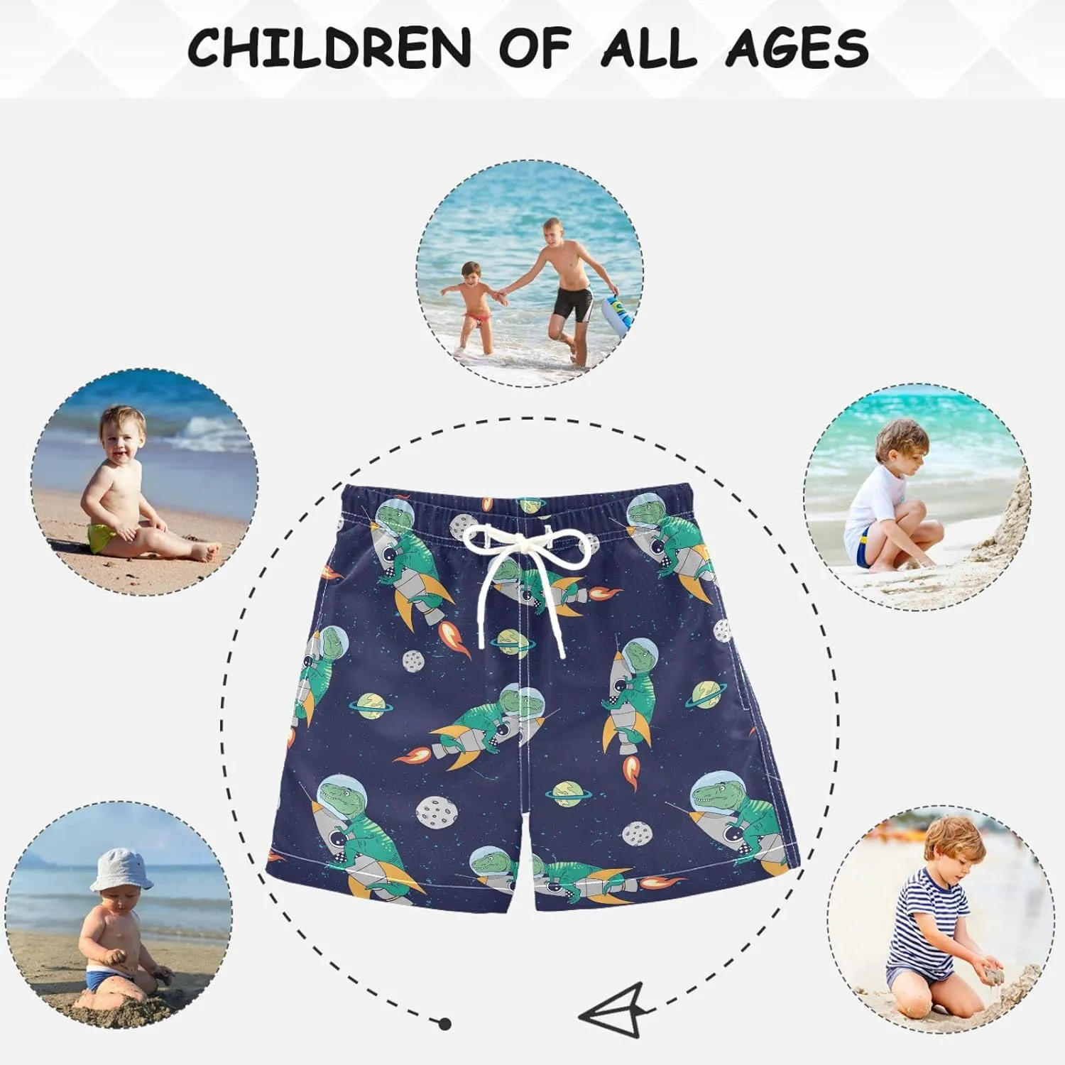 visesunny Boys Surfing Board Shorts Quick Dry Boys Swim Shorts Toddlers Swim Trunks Size from 2T to 14/16