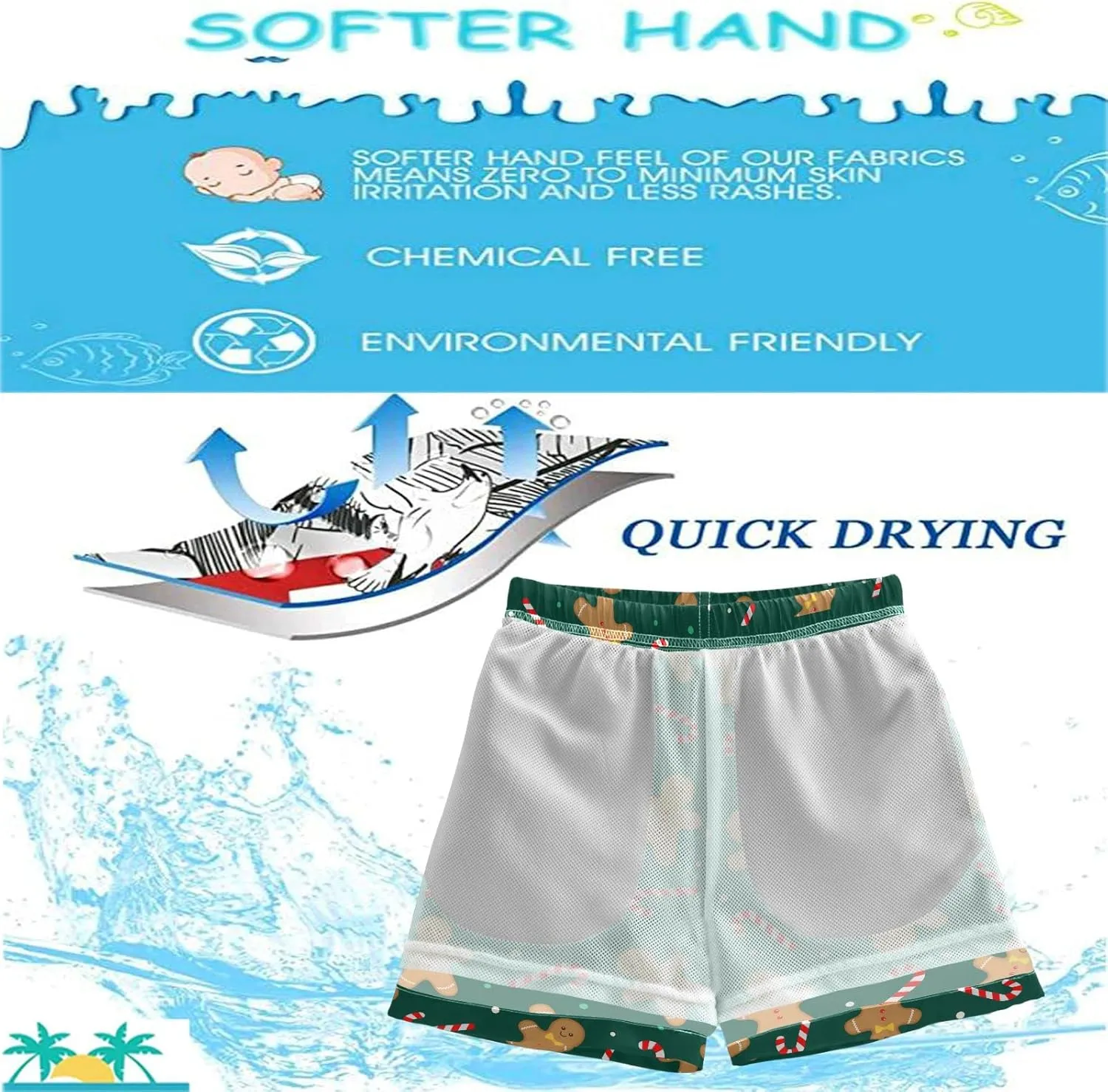 visesunny Boys Surfing Board Shorts Quick Dry Boys Swim Shorts Toddlers Swim Trunks Size from 2T to 14/16