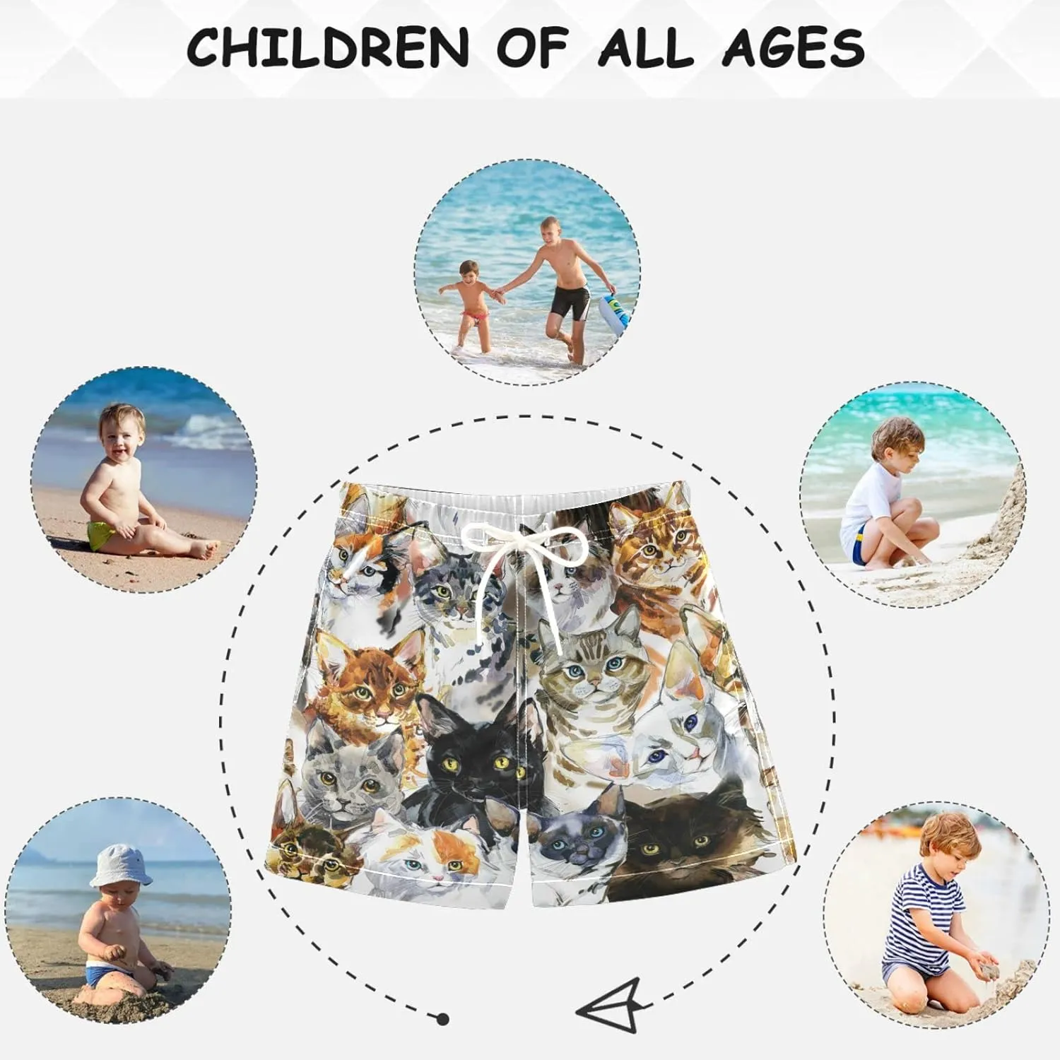 visesunny Boys Surfing Board Shorts Quick Dry Boys Swim Shorts Toddlers Swim Trunks Size from 2T to 14/16
