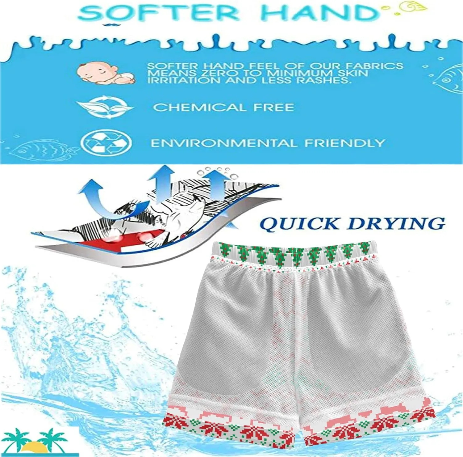 visesunny Boys Surfing Board Shorts Quick Dry Boys Swim Shorts Toddlers Swim Trunks Size from 2T to 14/16