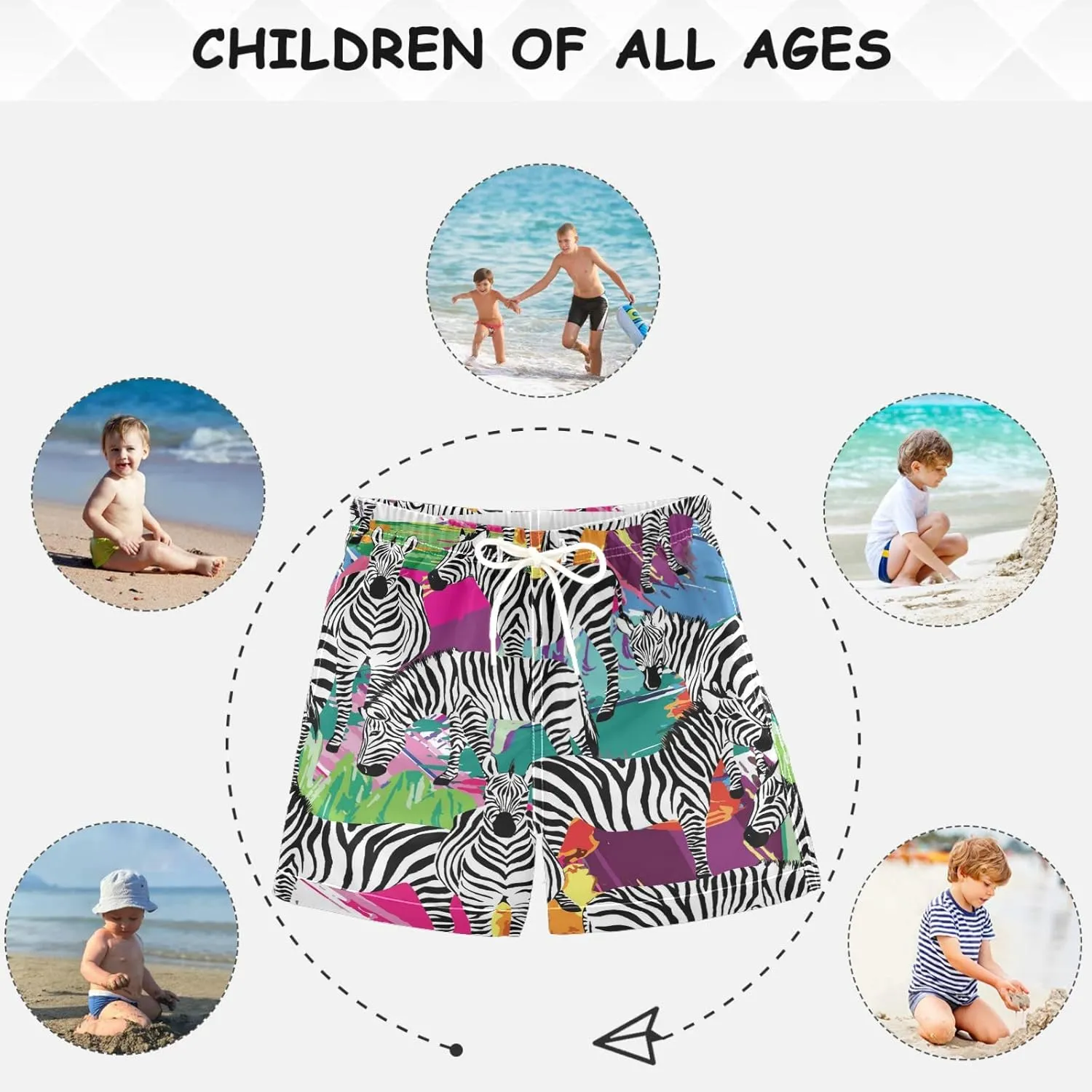 visesunny Boys Surfing Board Shorts Quick Dry Boys Swim Shorts Toddlers Swim Trunks Size from 2T to 14/16