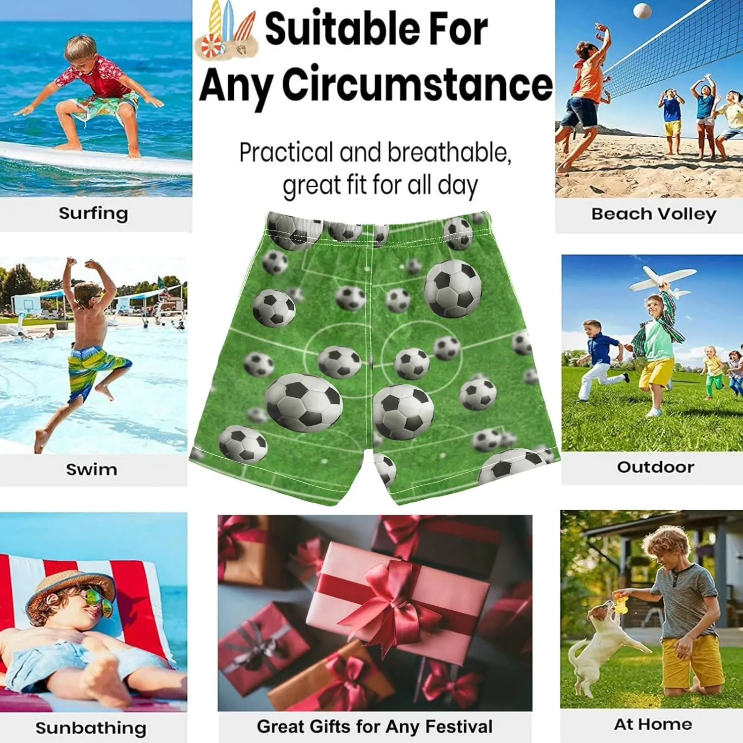 visesunny Boys Surfing Board Shorts Quick Dry Boys Swim Shorts Toddlers Swim Trunks Size from 2T to 14/16