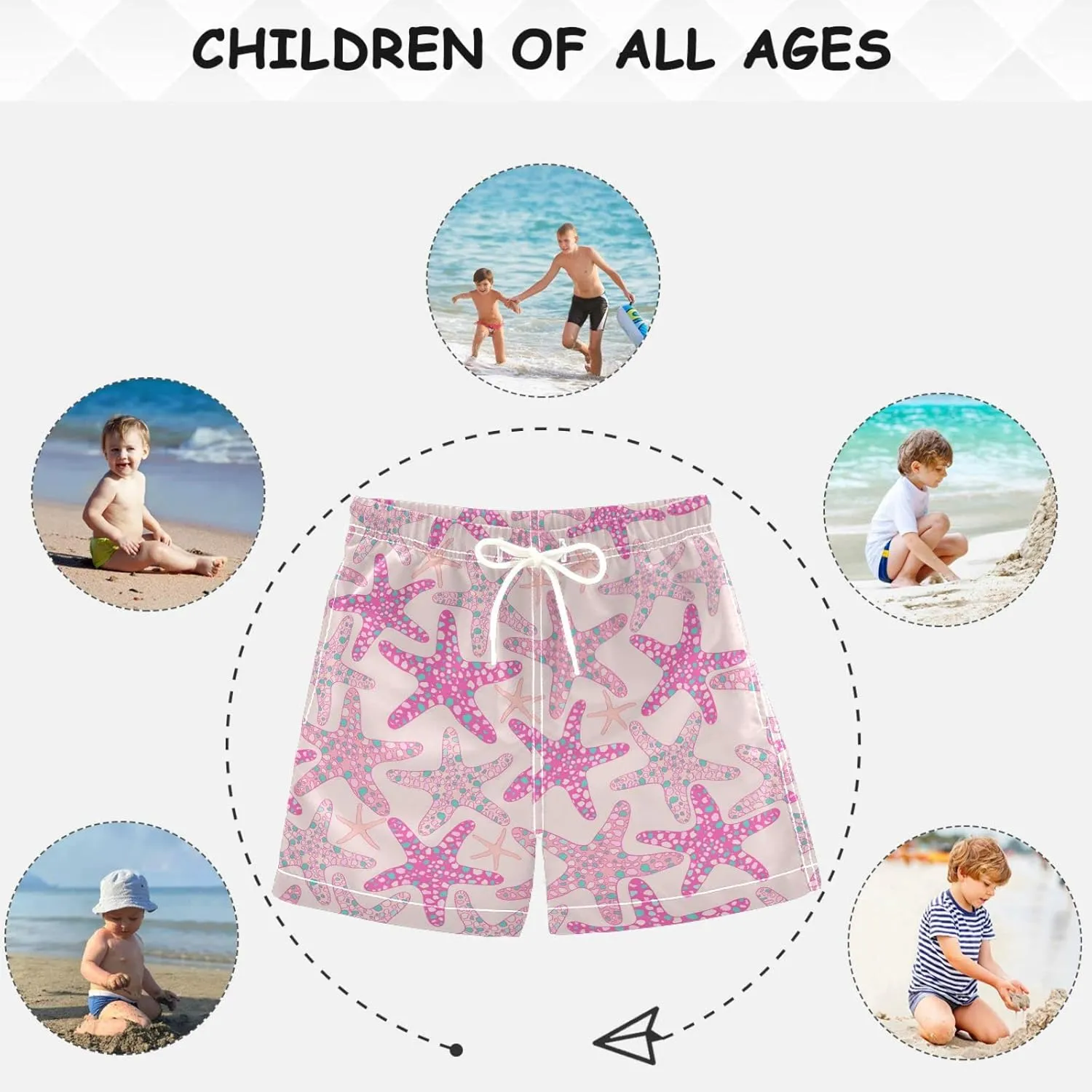 visesunny Boys Surfing Board Shorts Quick Dry Boys Swim Shorts Toddlers Swim Trunks Size from 2T to 14/16