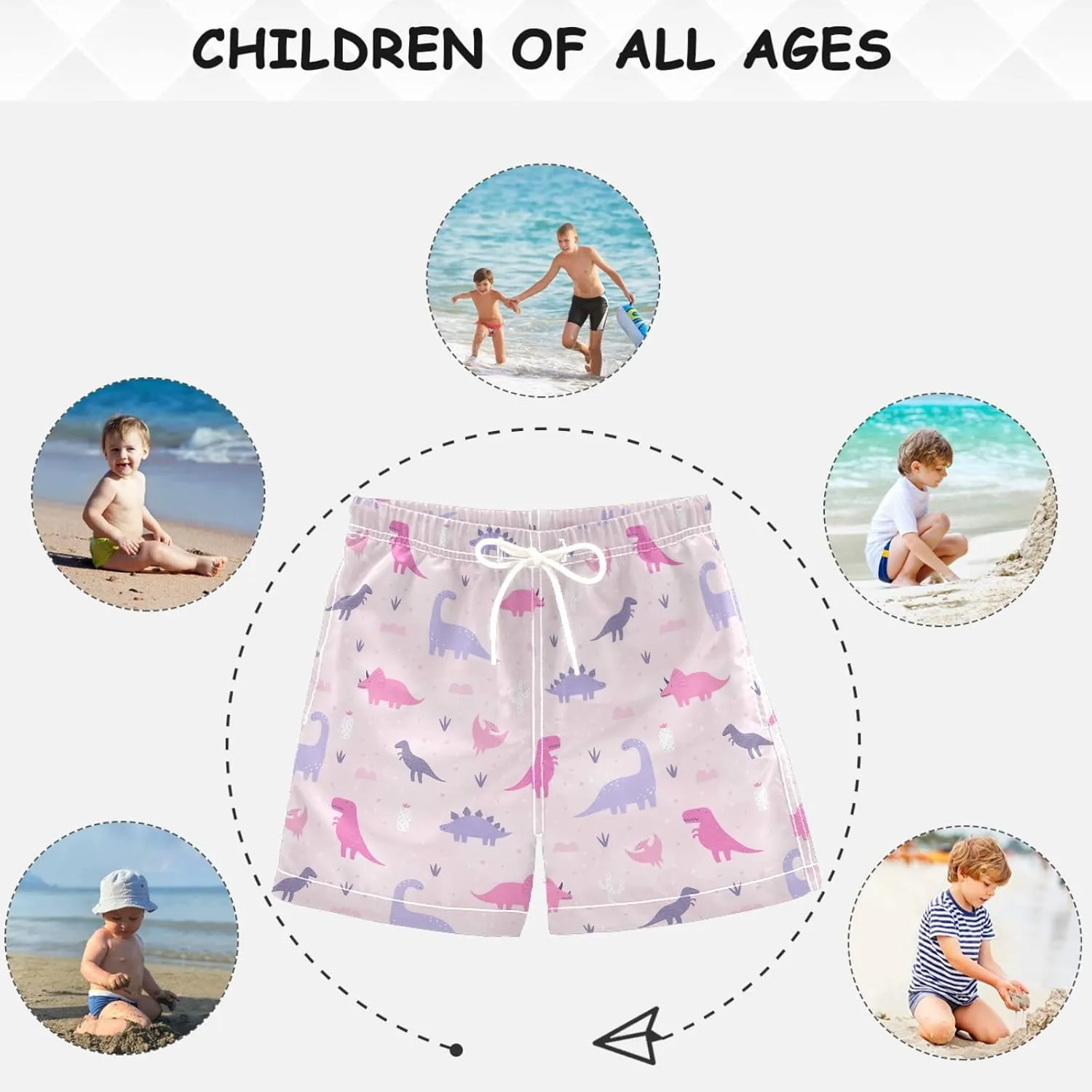 visesunny Boys Surfing Board Shorts Quick Dry Boys Swim Shorts Toddlers Swim Trunks Size from 2T to 14/16