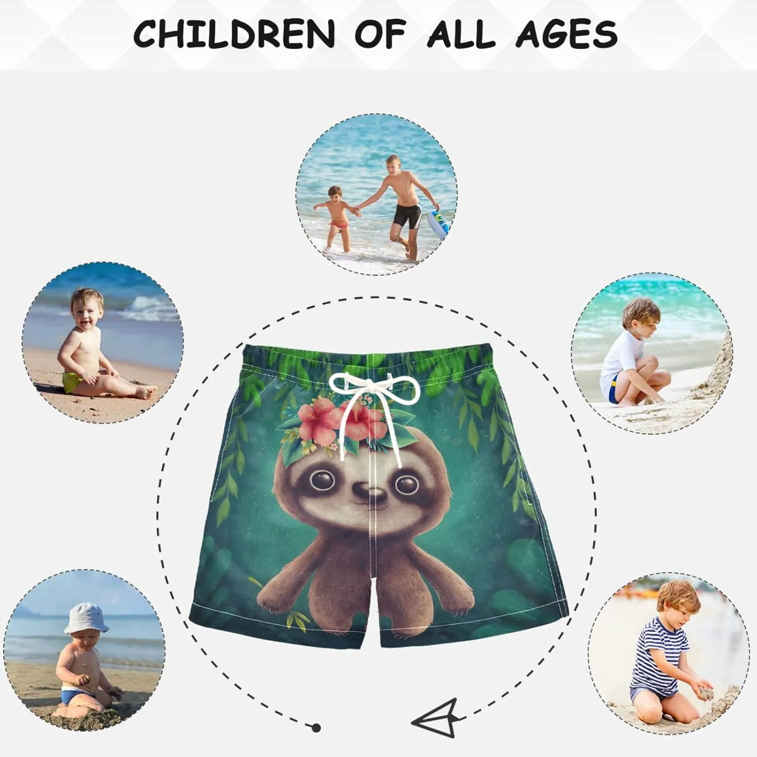 visesunny Boys Surfing Board Shorts Quick Dry Boys Swim Shorts Toddlers Swimming Trunks Bathing Suit Size from 2T to 14/16
