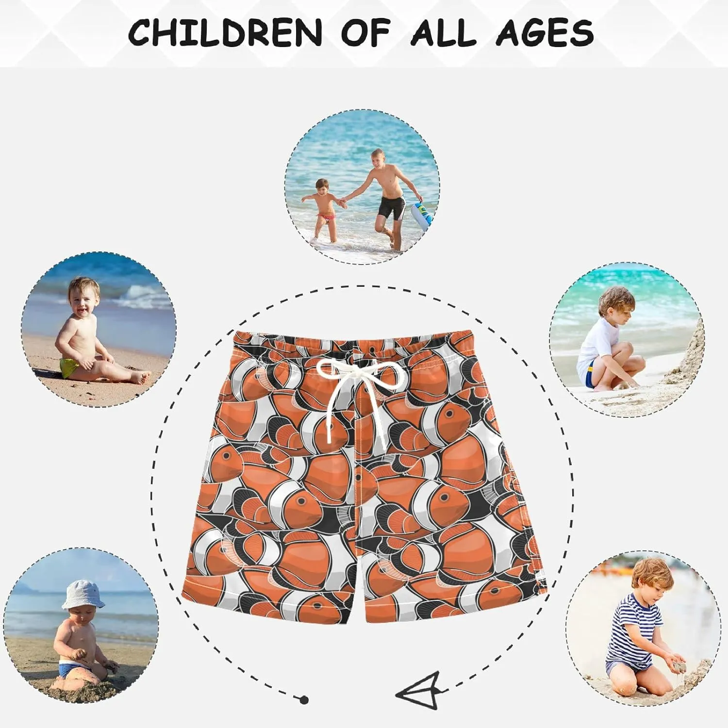 visesunny Boys Surfing Board Shorts Quick Dry Boys Swim Shorts Toddlers Swimming Trunks Bathing Suit Size from 2T to 14/16