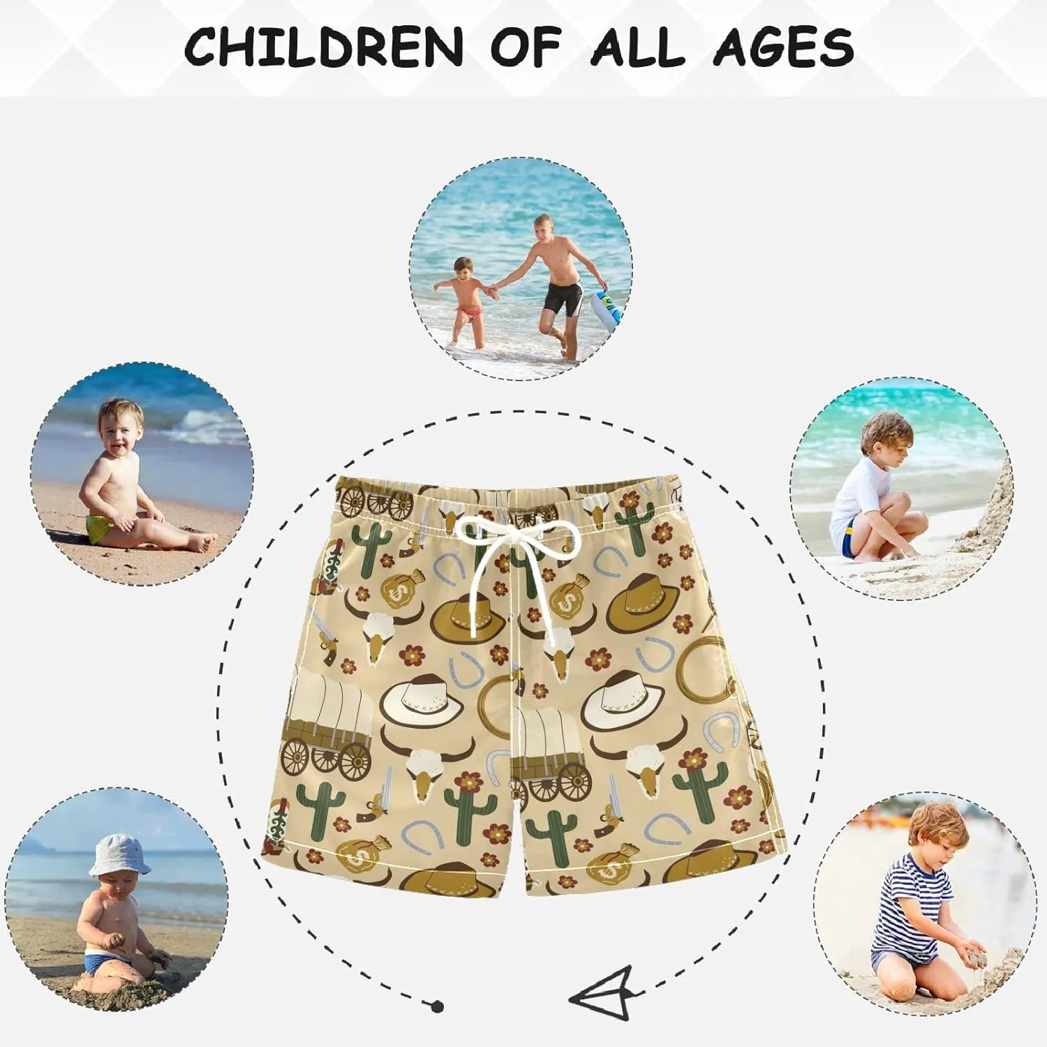 visesunny Boys Surfing Board Shorts Quick Dry Boys Swim Shorts Toddlers Swimming Trunks Bathing Suit Size from 2T to 14/16