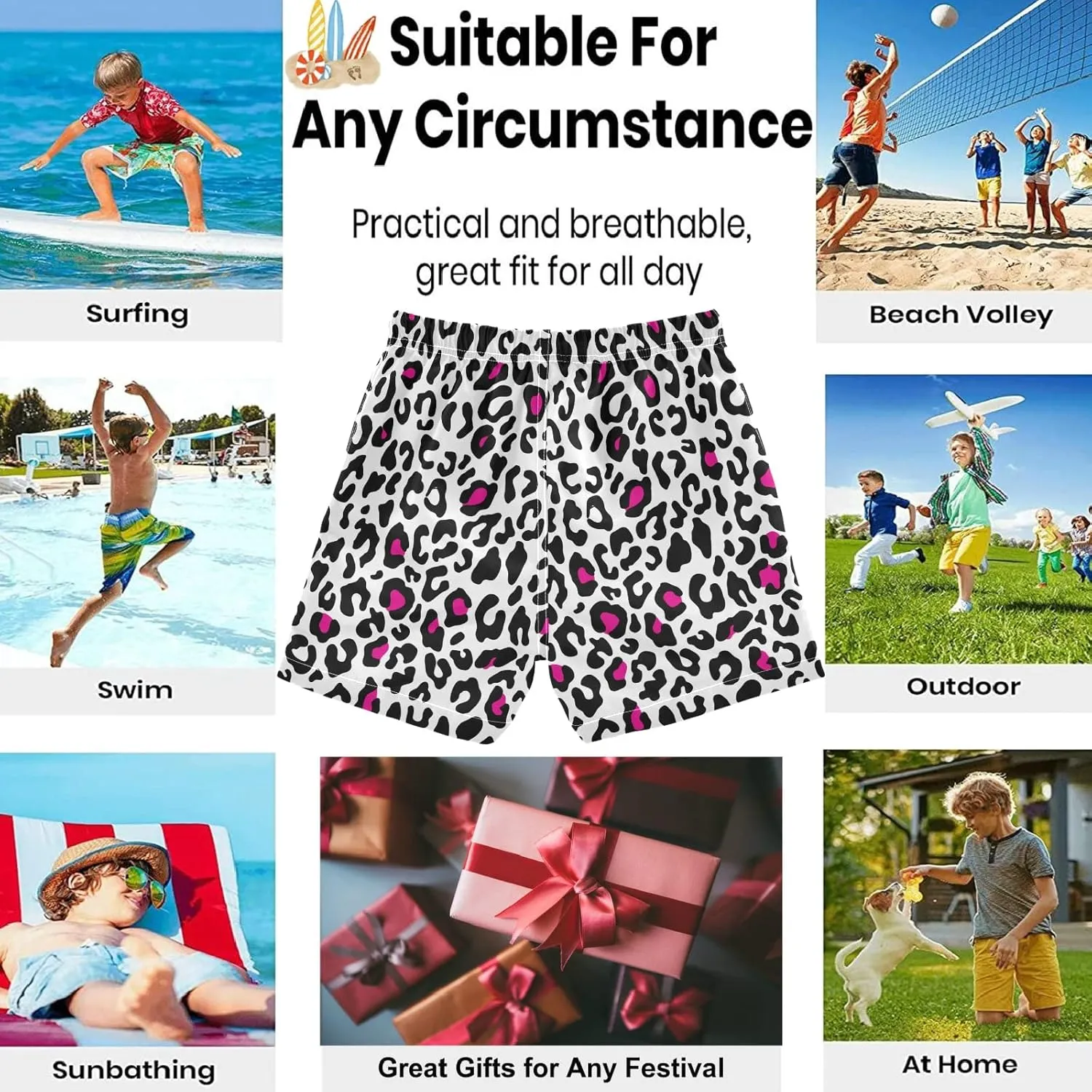 visesunny Boys Swim Trunks Board Shorts Little Boys Bathing Suit Swimsuit Boy Swimwear Toddler to Big Kid Sizes (2T - 14-16)