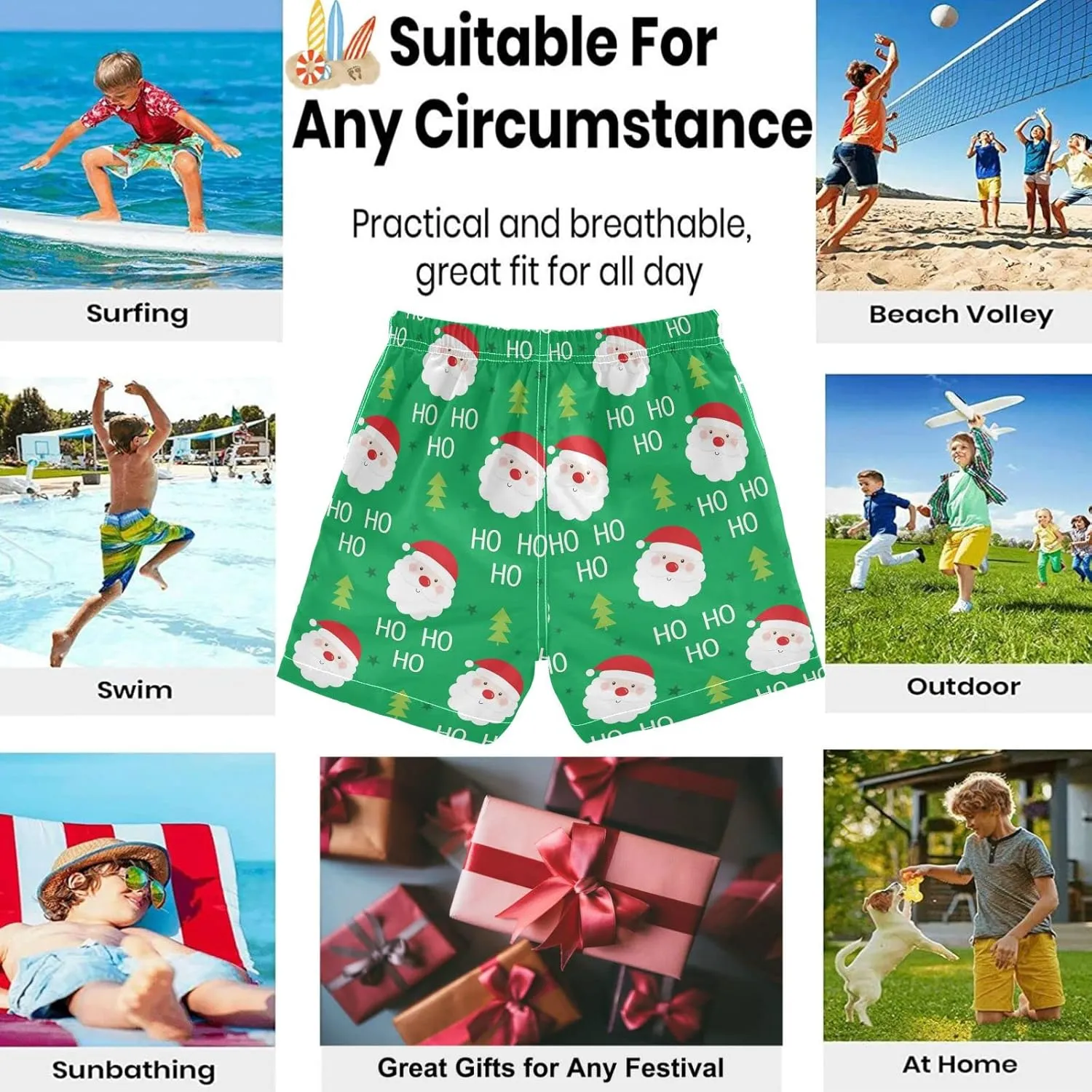 visesunny Boys Swim Trunks Board Shorts Little Boys Bathing Suit Swimsuit Boy Swimwear Toddler to Big Kid Sizes (2T - 14-16)