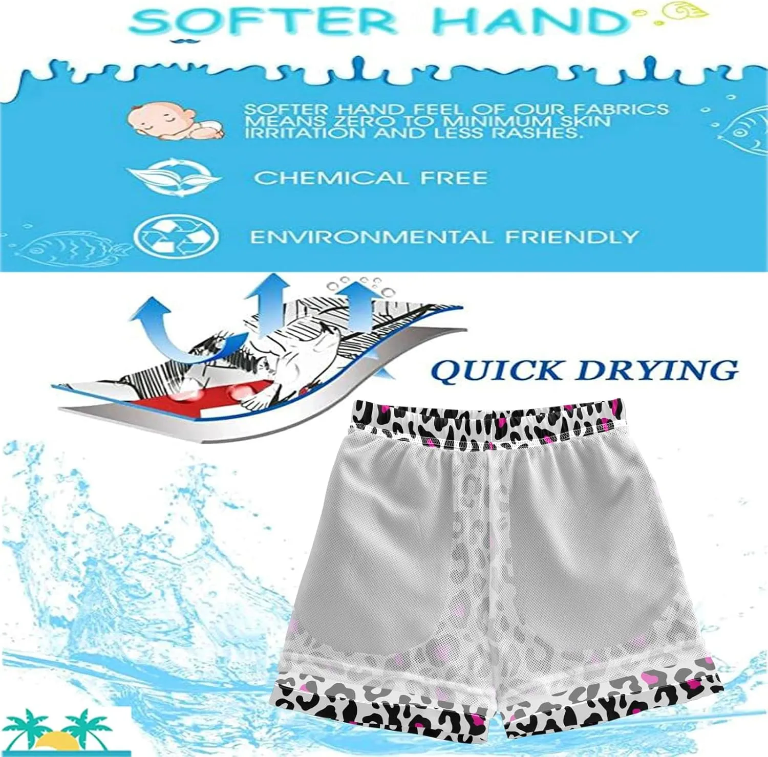 visesunny Boys Swim Trunks Board Shorts Little Boys Bathing Suit Swimsuit Boy Swimwear Toddler to Big Kid Sizes (2T - 14-16)