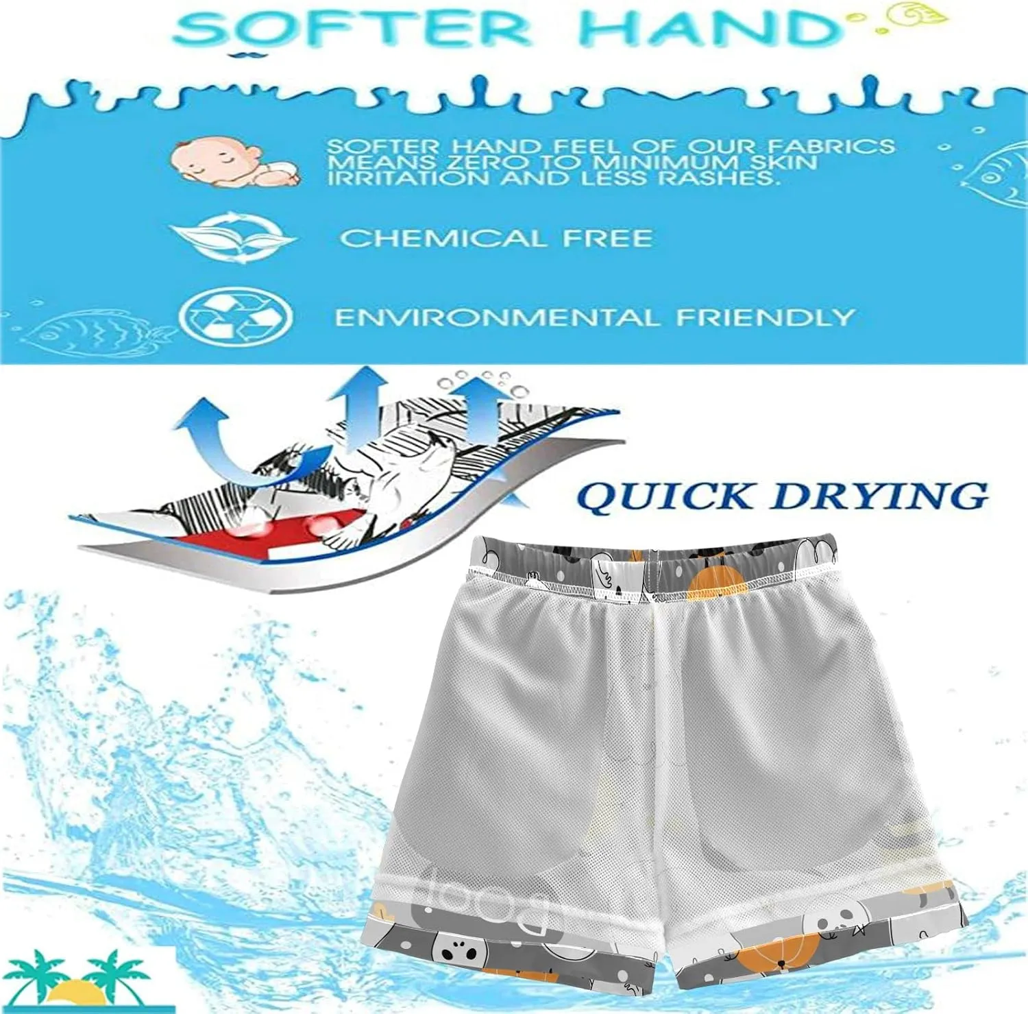 visesunny Boys Swim Trunks Board Shorts Little Boys Bathing Suit Swimsuit Boy Swimwear Toddler to Big Kid Sizes (2T - 14-16)