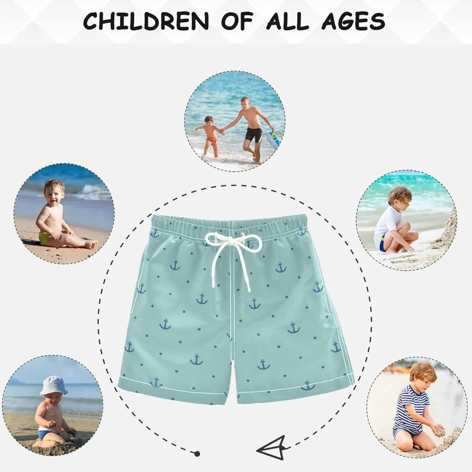 visesunny Boys Swim Trunks Board Shorts Little Boys Bathing Suit Swimsuit Boy Swimwear Toddler to Big Kid Sizes (2T - 14-16)